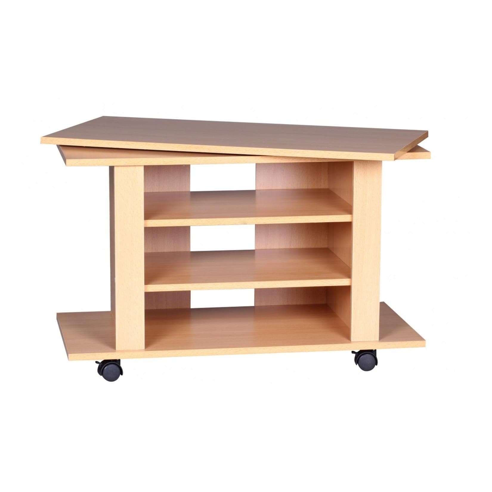 Drehbarer Beistelltisch aus Buche für TV & HiFi