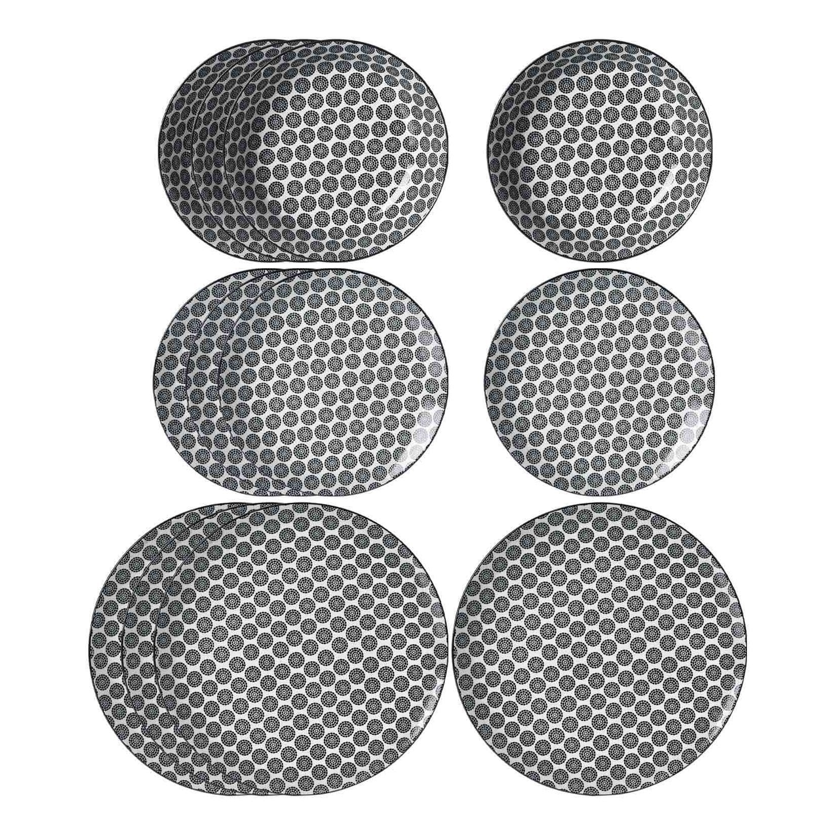 Ritzenhoff & Breker Teller-Set Takeo Circles 12-teilig Weiß Modern