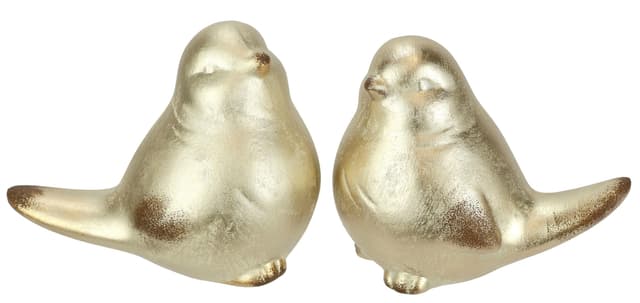 I.GE.A. Goldene Keramik Vogelfiguren Dekofigur Ornament Tierfigur Skulptur