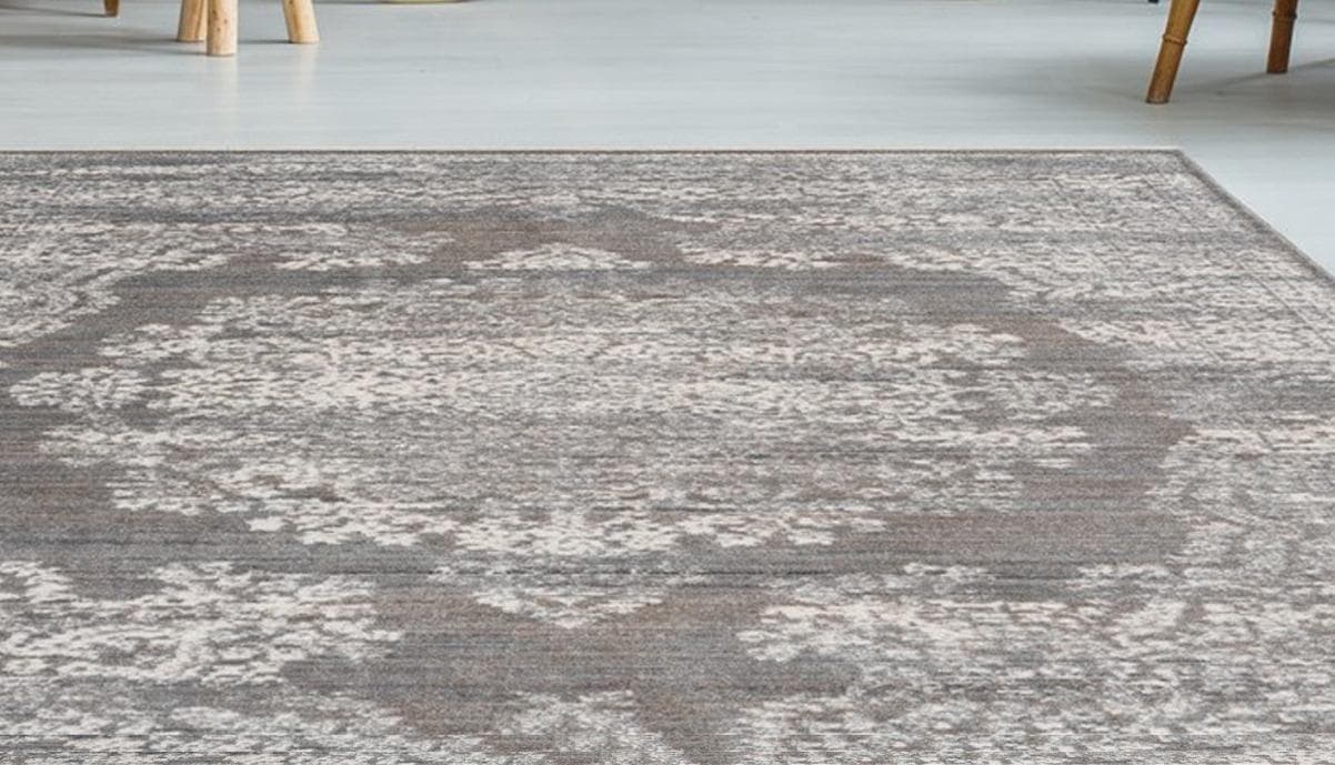 Vintage Teppich in Grau und Anthrazit, Kunstfaser, 160x230 cm