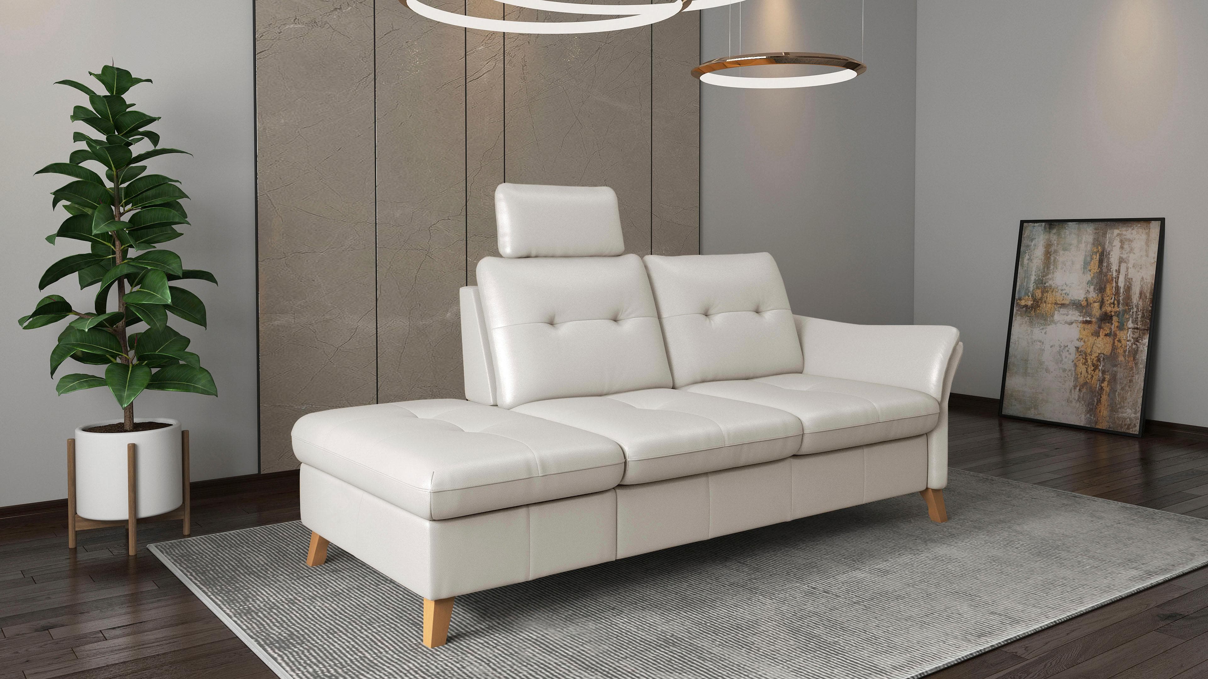 sit&more Recamiere mit Federkern und Rindsleder