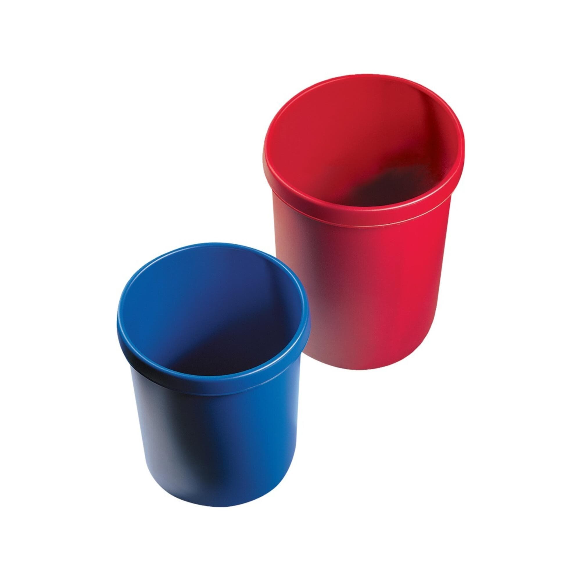 Papierkorb 45l Kunststoff Rot HELIT mit Griffrand