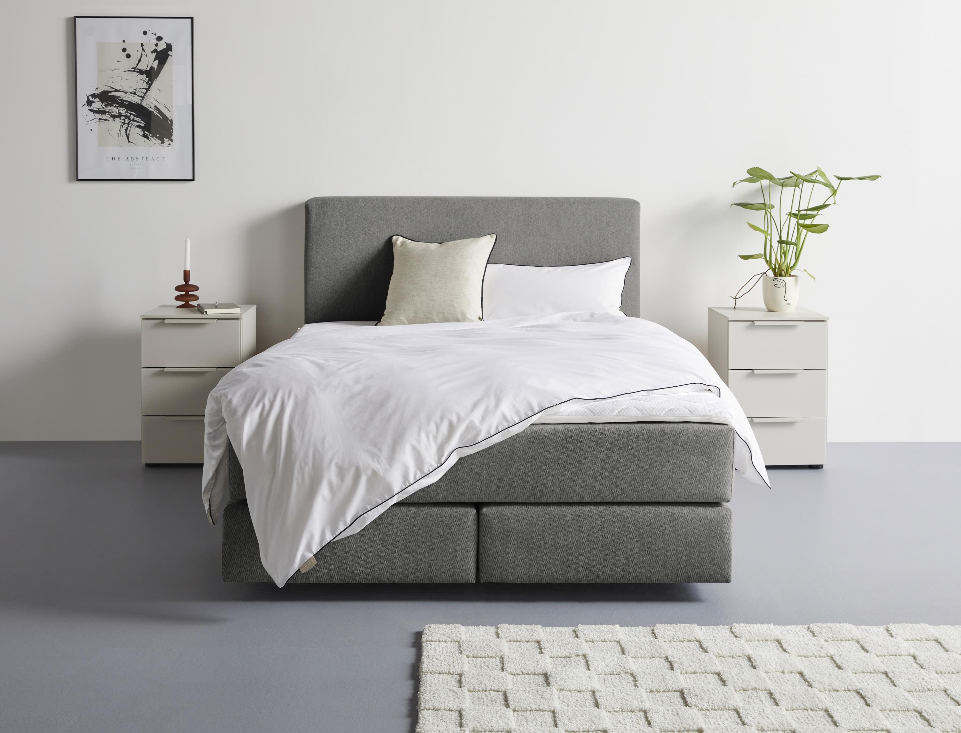 Boxspringbett Zalia Anthrazit Bonnell-Federkernmatratze