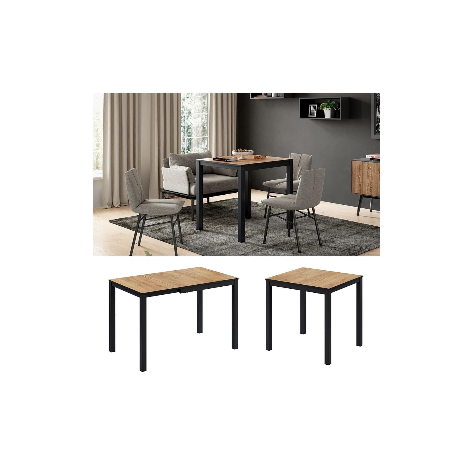 Ausziehtisch Granny Eiche/Anthrazit