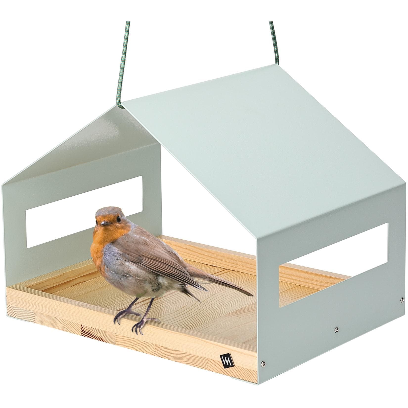 WONDERMAKE Vogelhaus XL Metall & Holz wetterfest türkis-grau