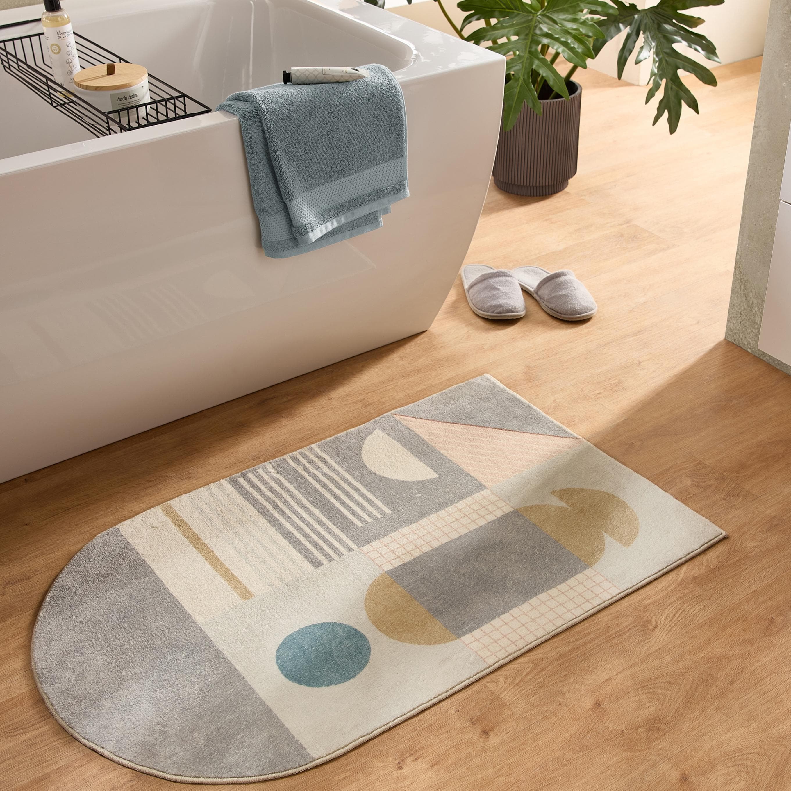 Gino Falcone Ariella Badteppich Grau/Bunt Rutschhemmend