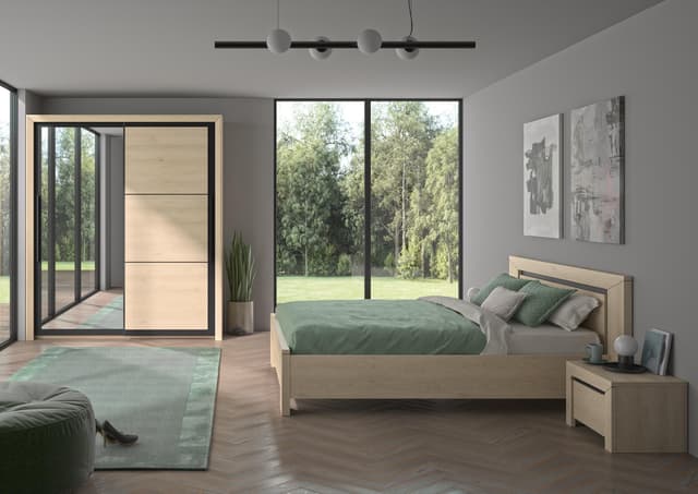 Jugendzimmer-Set GAMI Brugge Braun Kastanie Natur 160x200cm Spanplatte