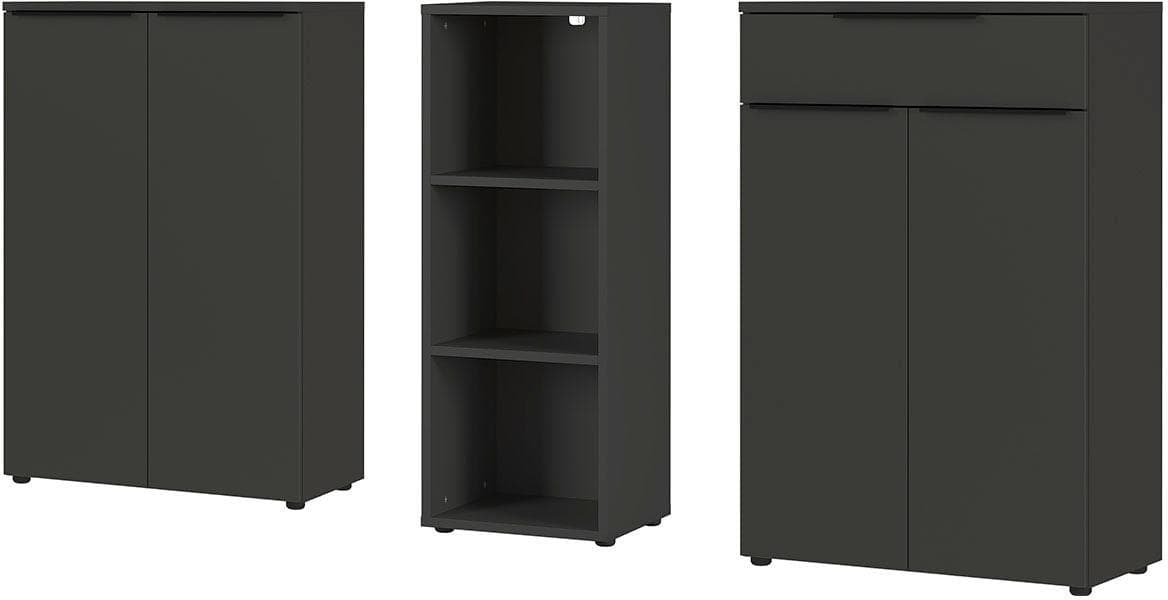 Germania Büromöbel-Set Mailand 3-tlg. Grau Push-to-open