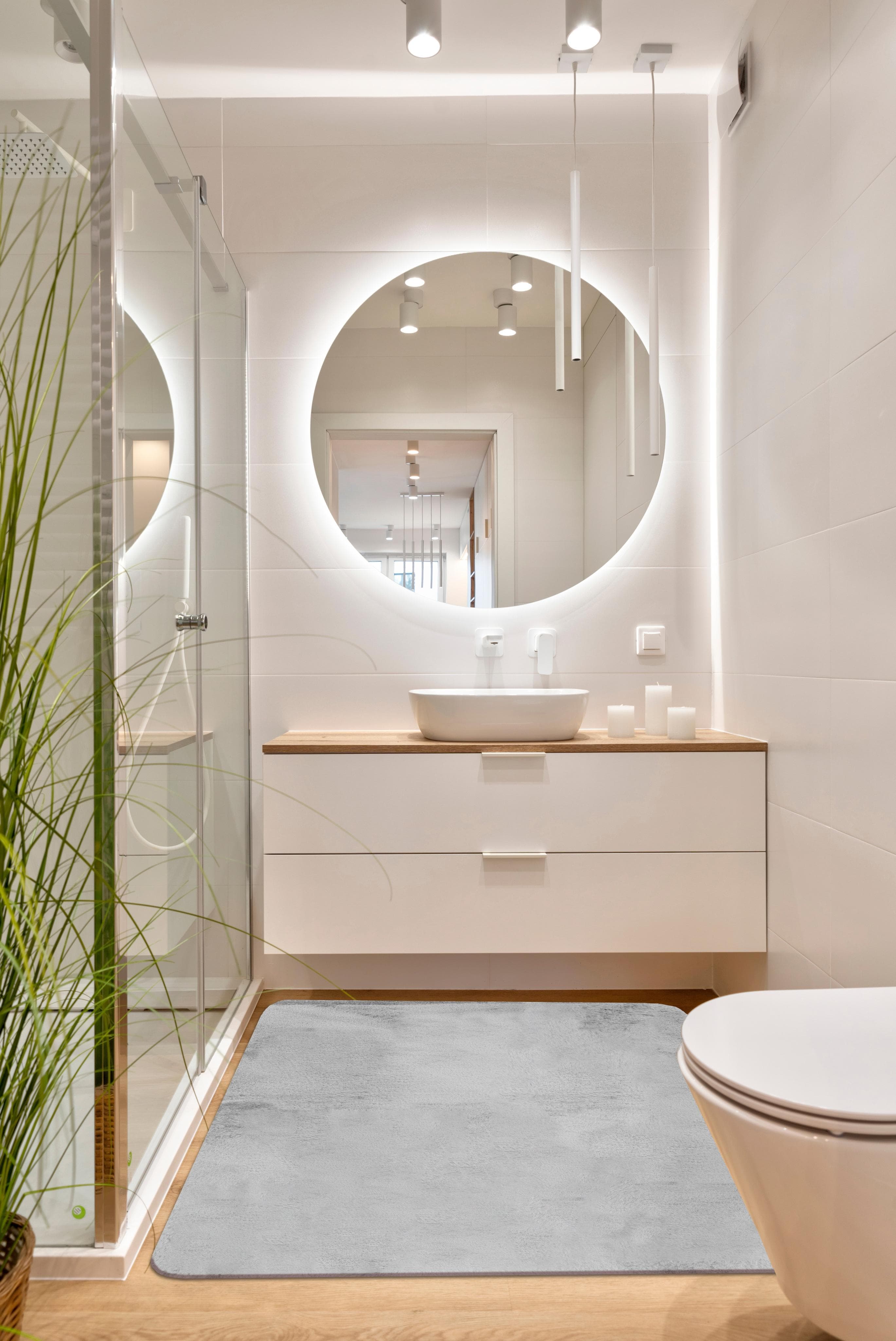 Gino Falcone Sara Badematte: Rutschhemmende Polyester Badteppiche in Fell-Optik