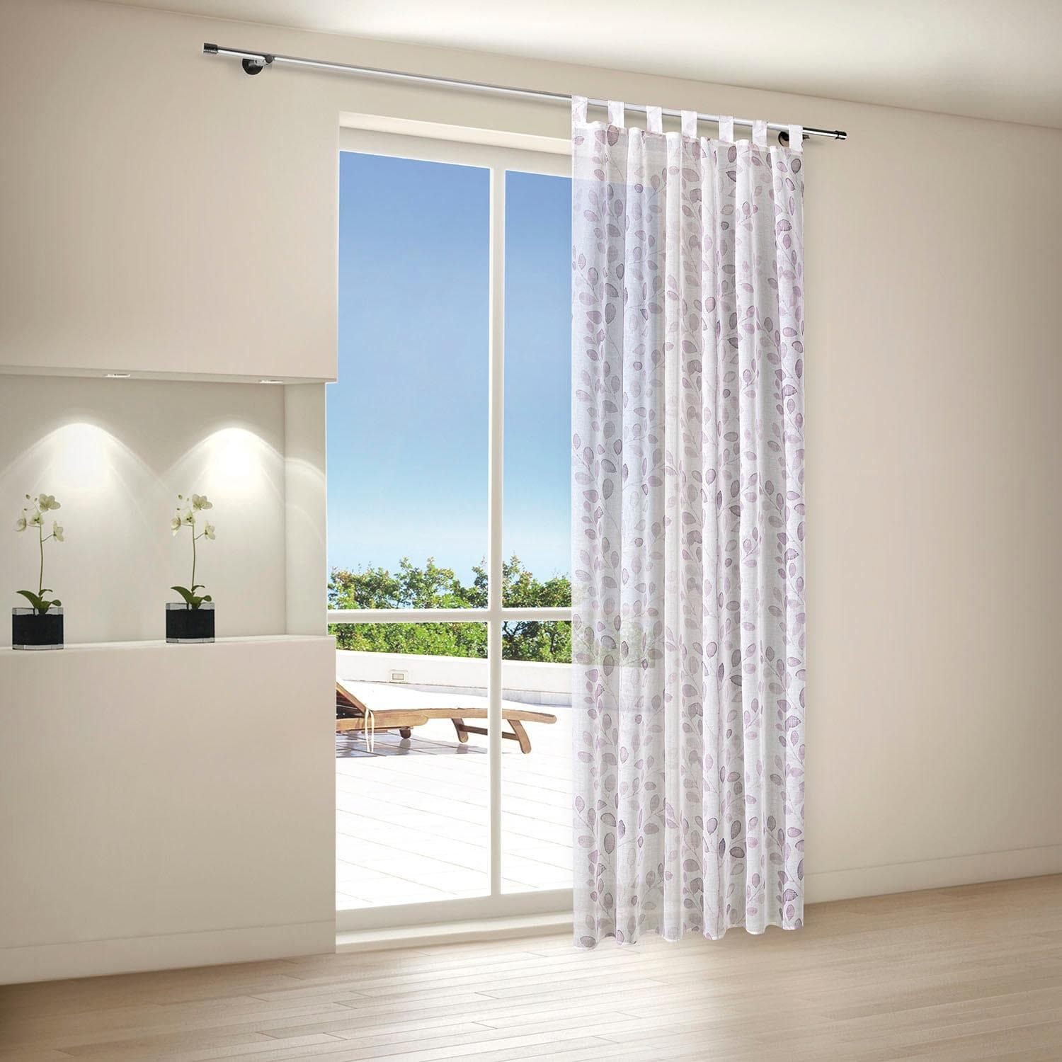 Gerster Odile Schlaufenschal: Halbtransparente Wirkware Gardine in Trendfarben