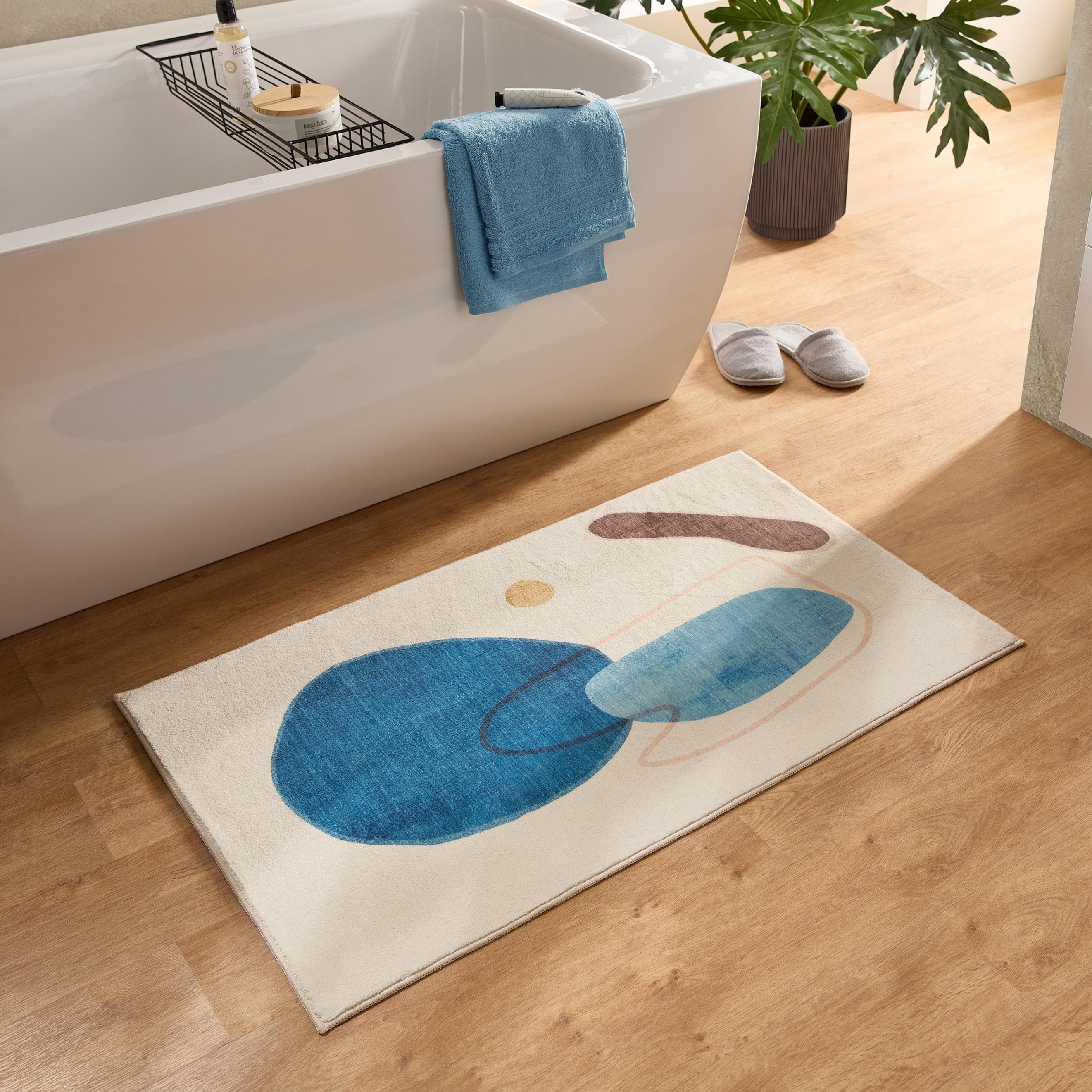 Gino Falcone Ariella Badteppich Blau/Bunt Rutschhemmend
