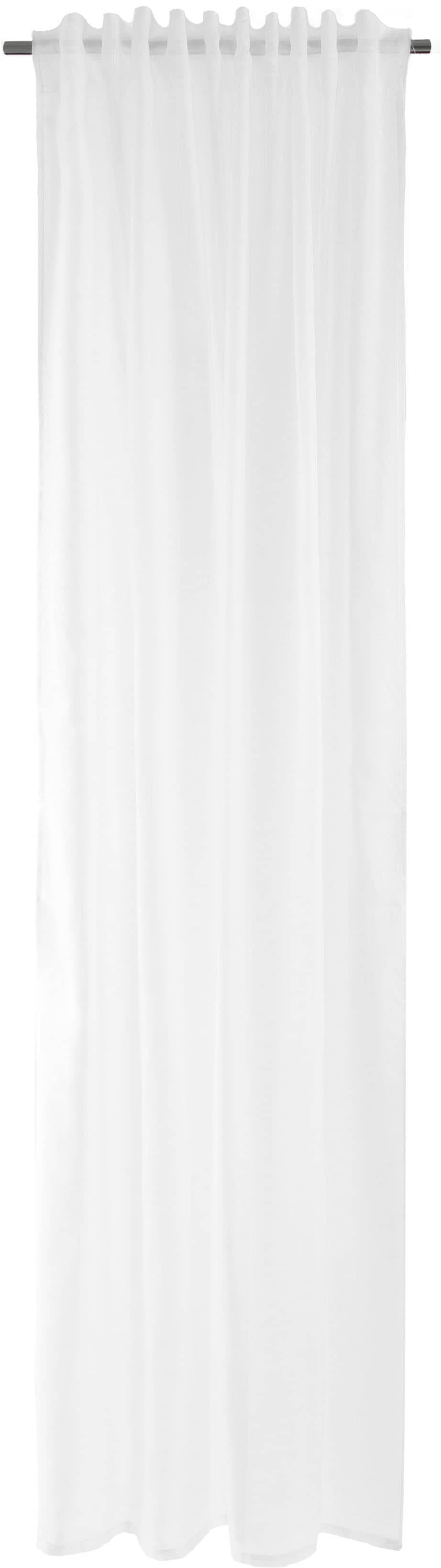 HOMING Gardine Lisa Weiß: Transparente Uni-Gardine mit Verdeckten Schlaufen