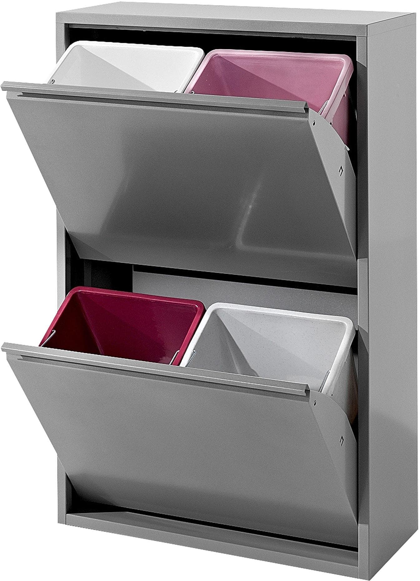 Mülleimer HEINE HOME Silberfarben Metall Mülltrenner