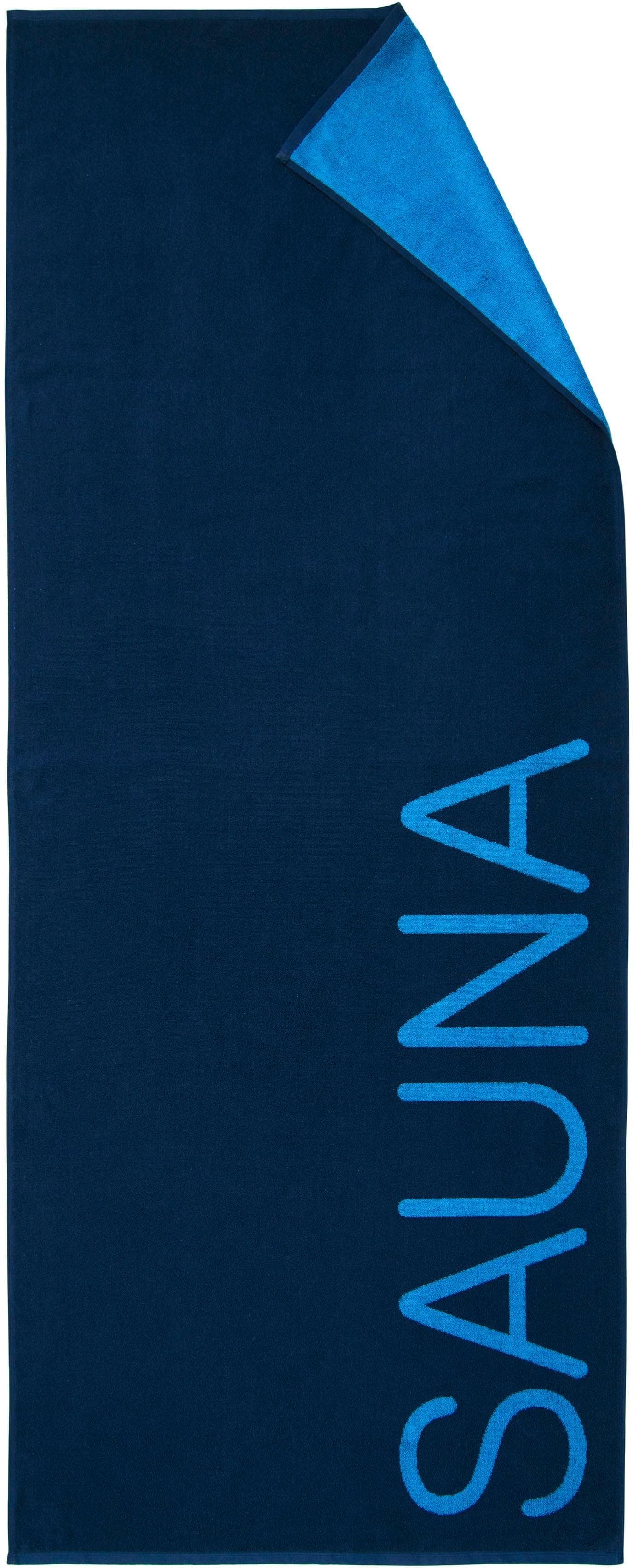 Dyckhoff Saunatuch Doubleface: Hochwertiges Baumwolltuch mit Schriftzug "Sauna"