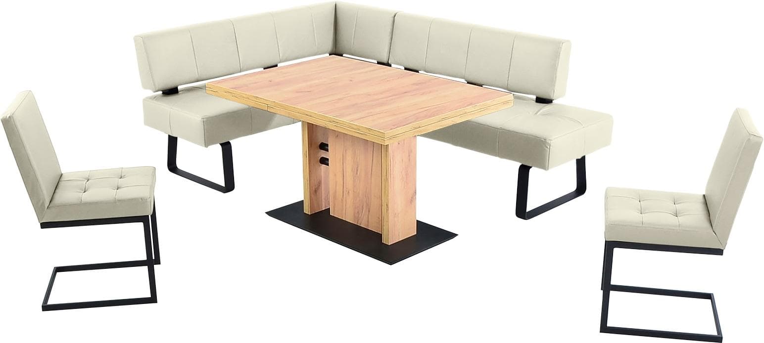 K+W Komfort & Wohnen Essgruppe Spider II mit Freischwingern und Polsterbank
