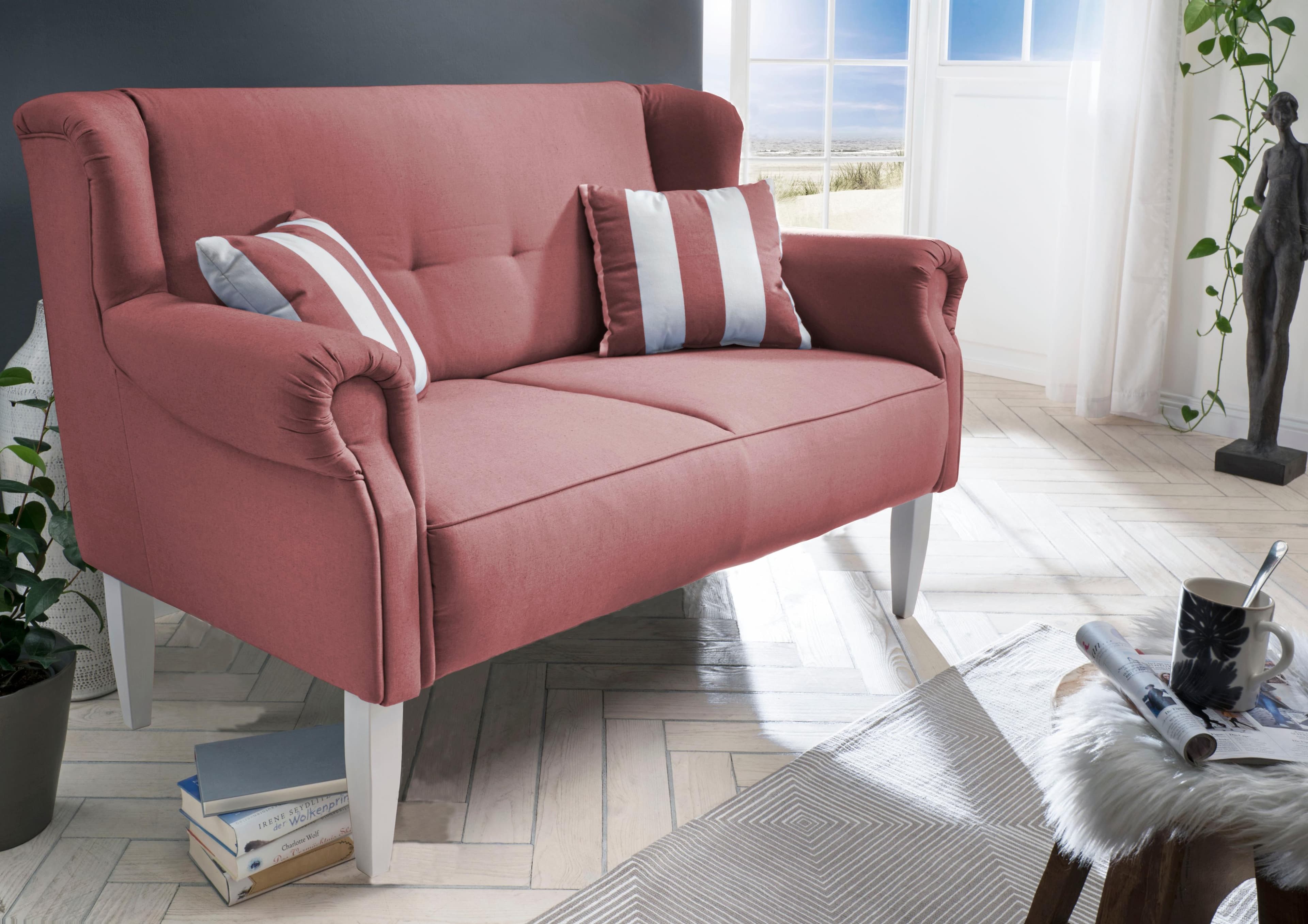 Gemütliches KüchenSofa mit gestreiften Zierkissen - Diverse Stoffe & Farben