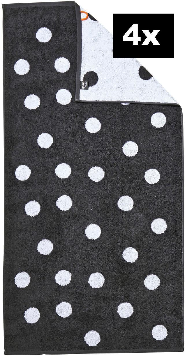 DONE. Duschtücher DAILY SHAPES Grau Jacquard-Walkfrottier 70x140cm