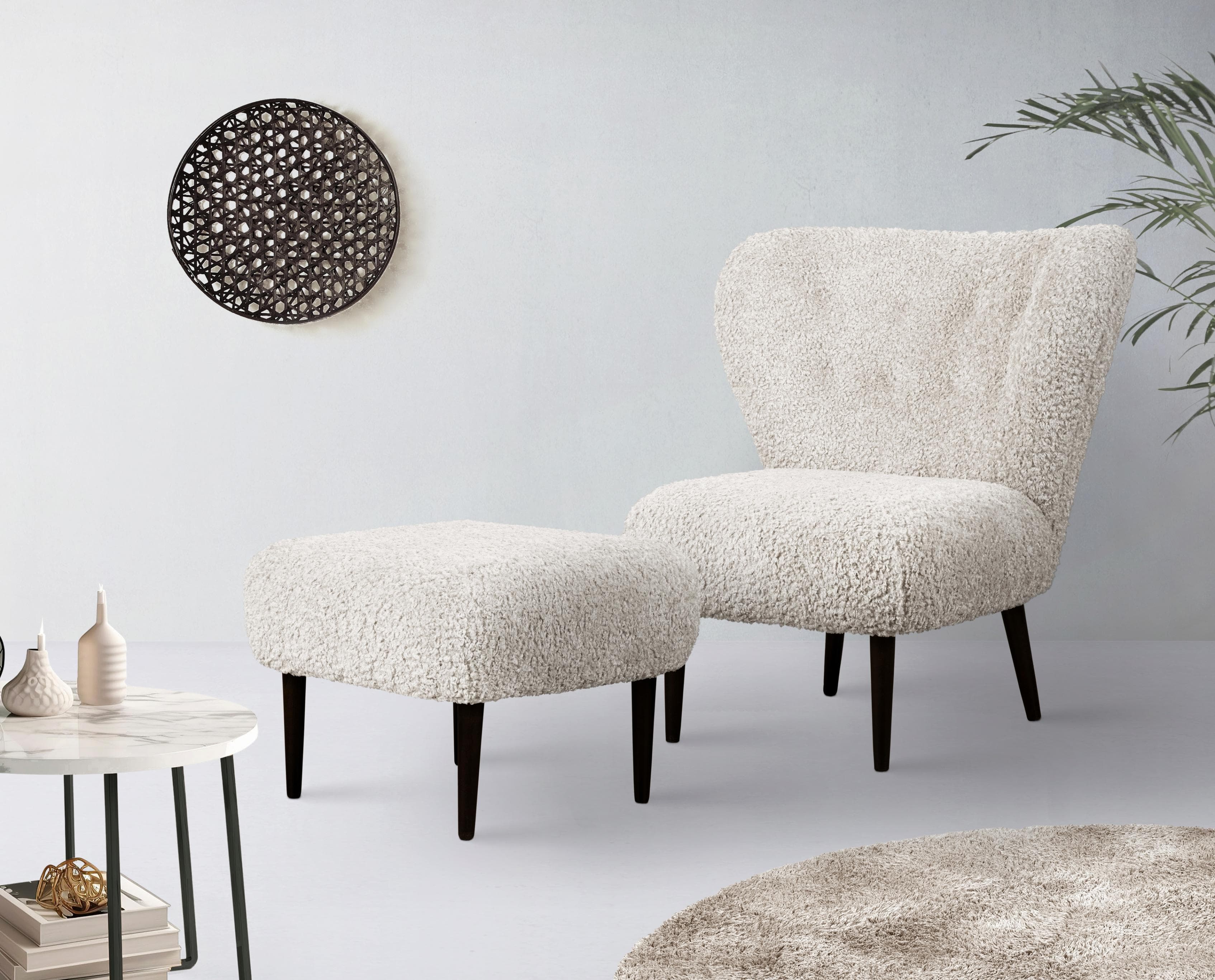 Knopfheftung Sessel - Mit oder Ohne Hocker