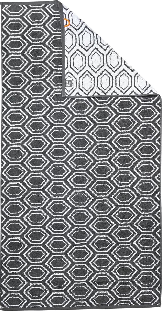 DONE. Duschtuch Daily Shapes Ethno Jacquard-Walkfrottier Anthrazit 70x140cm