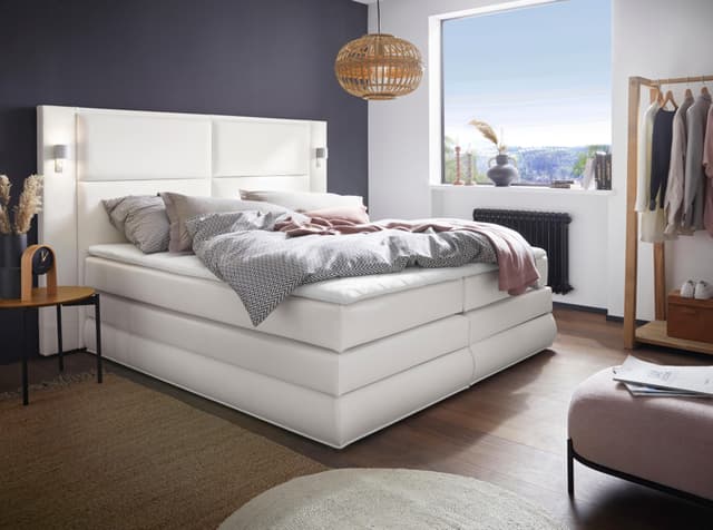Boxspringbett mit Bettkasten und Topper - Optional mit LED-Beleuchtung