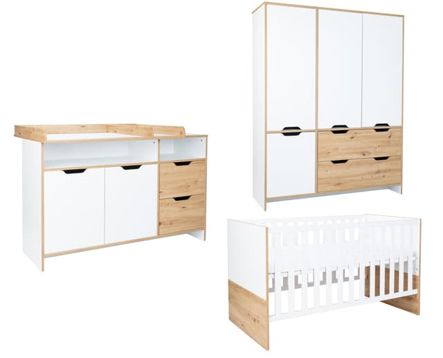 Babyzimmer Set Maxim - 3-teilig mit gedämpften Türen & Schubladen