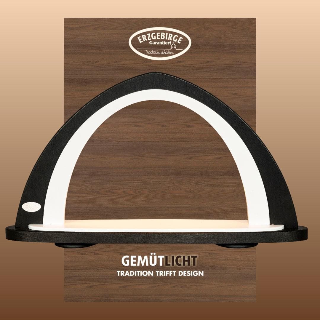 Weigla LED Schwibbogen Schwarz-Weiß: Holz Lichterbogen für Weihnachten