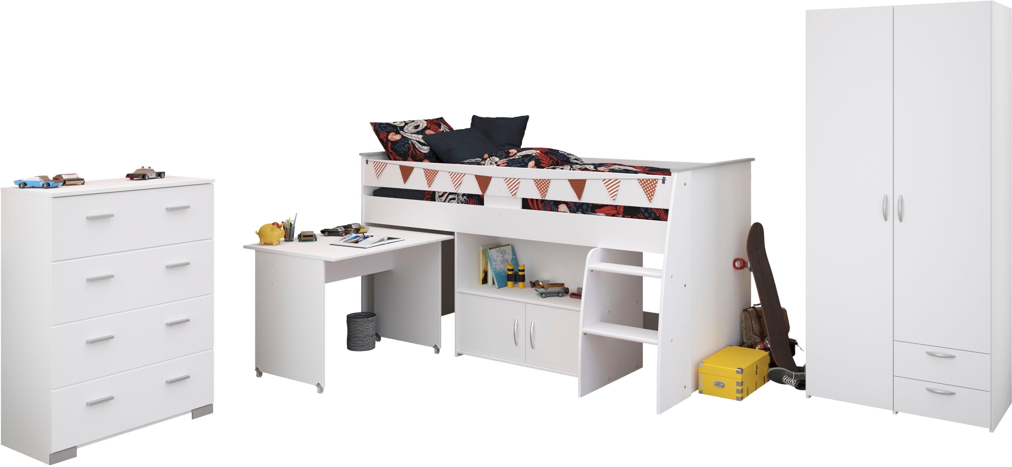 Jugendzimmer-Set PARISOT Reverse 11 Hochbett mit Schreibtisch, Kleiderschrank und Kommode