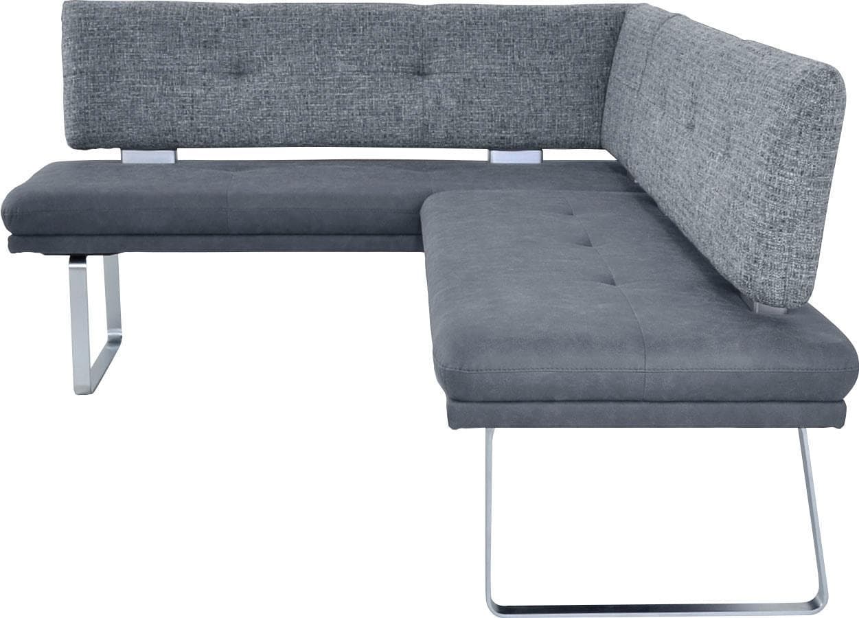 Gesteppte Eckbank mit Edelstahl-Flachstahlkufe