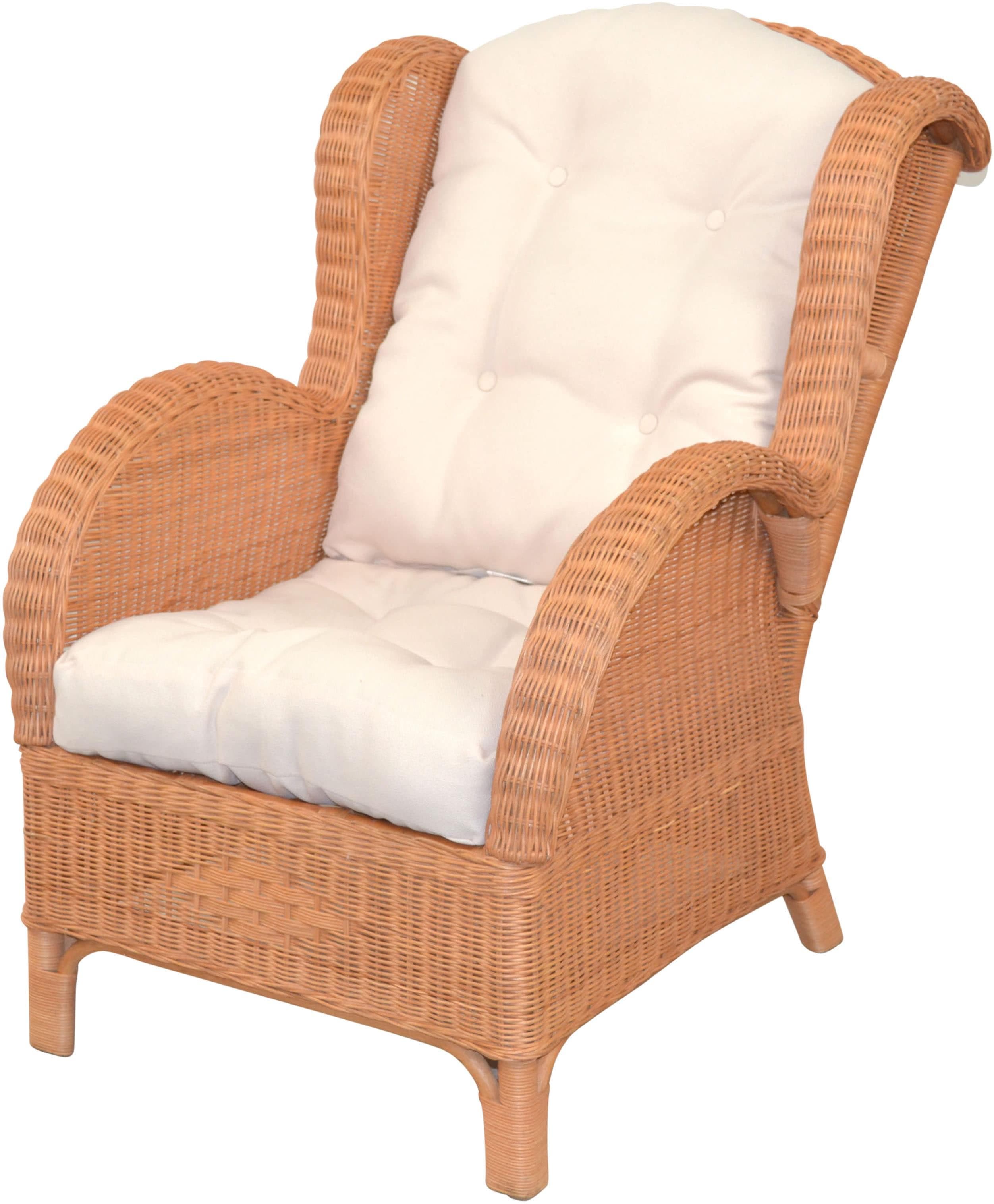 HOFMANN LIVING AND MORE Ohrensessel Orange Handgeflochten