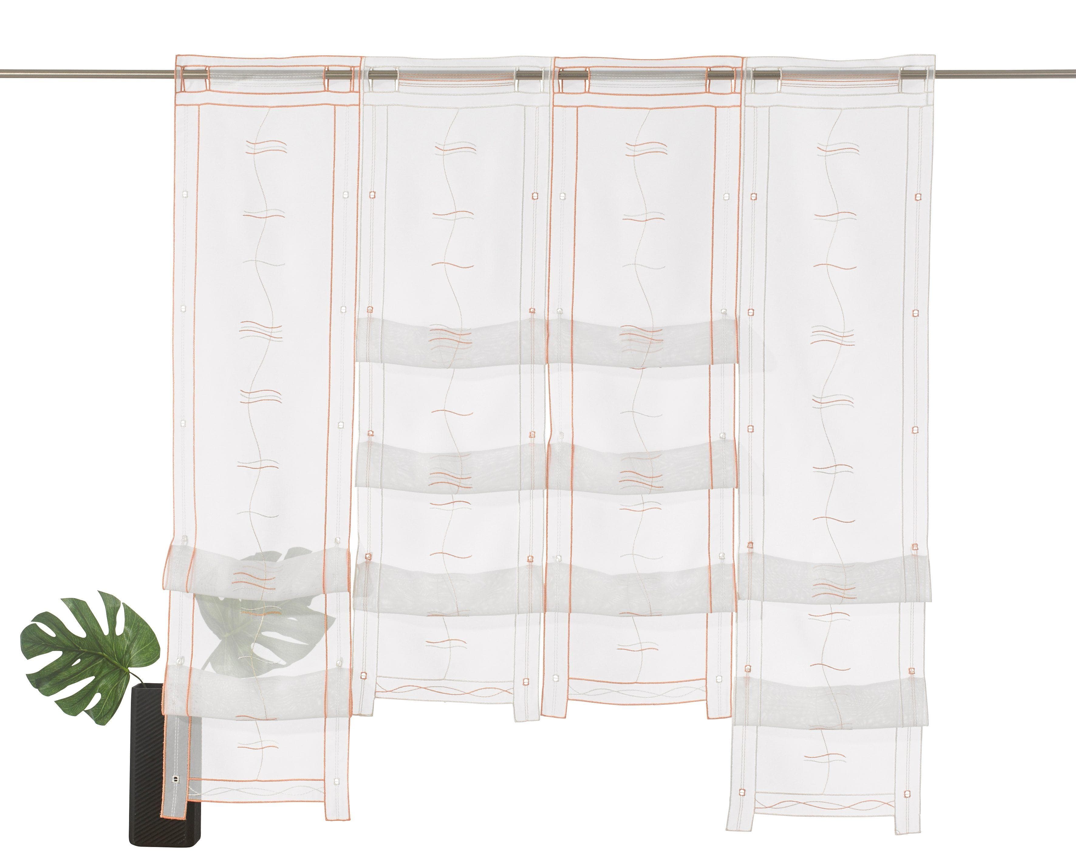 Weckbrodt Selina Scheibengardine: Transparente Voile Gardine mit Stickerei