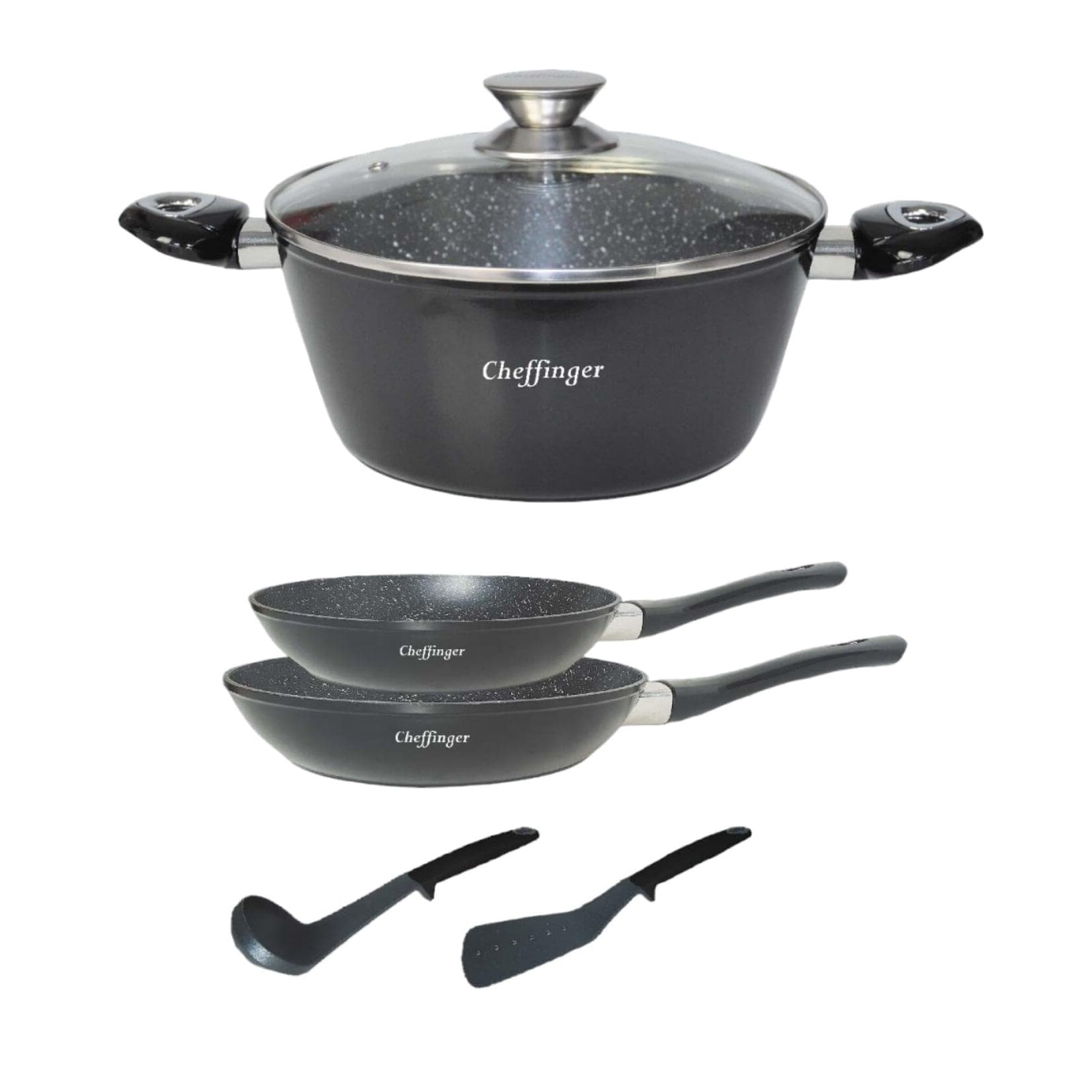 Netto-Online 6-tlg Kochgeschirr Kochtopf Set Topf Pfanne Küchenhelfer