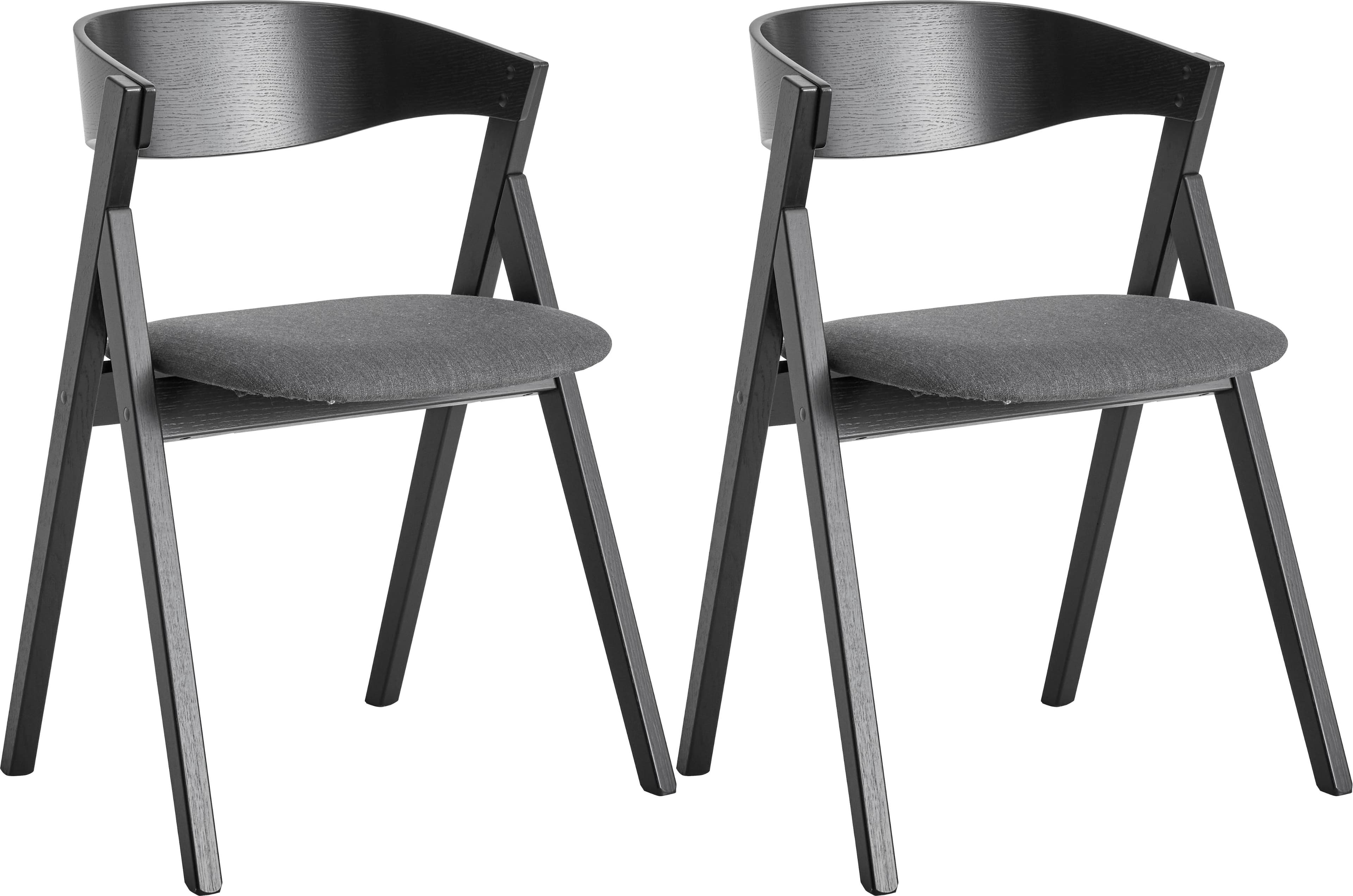 Gepolsterter Holzstuhl aus Massivholz (Set von 2)