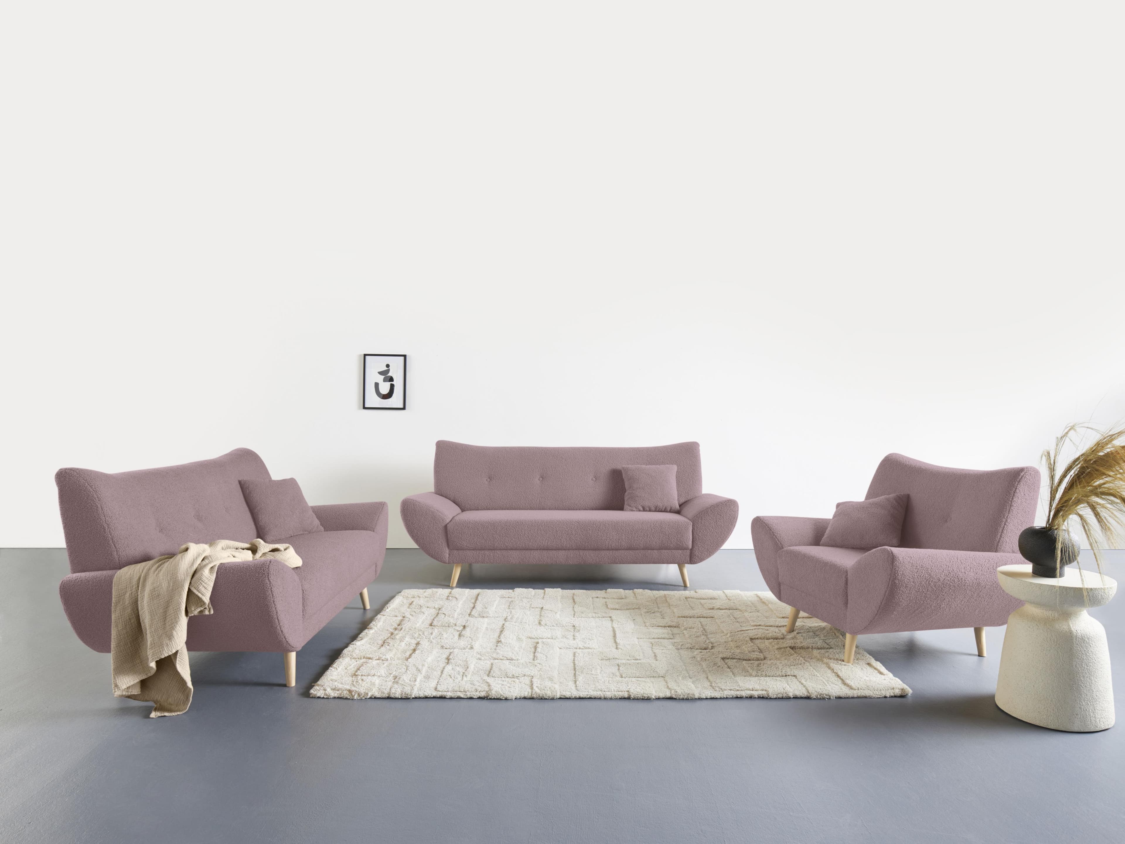 Komfortables Polstergarnitur Set mit Wellenunterfederung