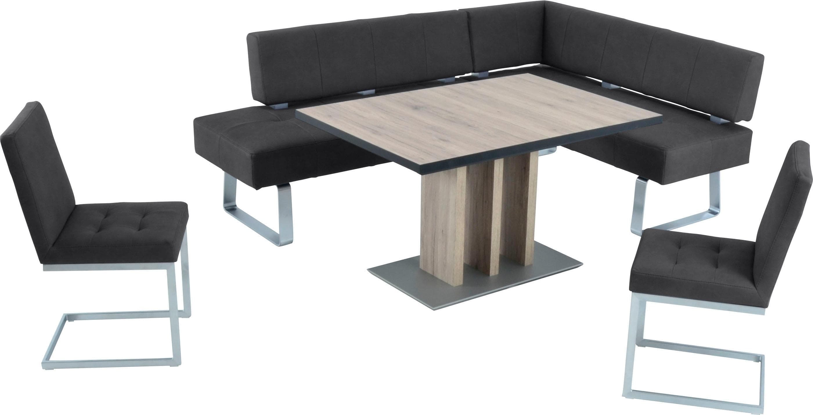 Eckbankgruppe mit Auszugstisch und Freischwinger