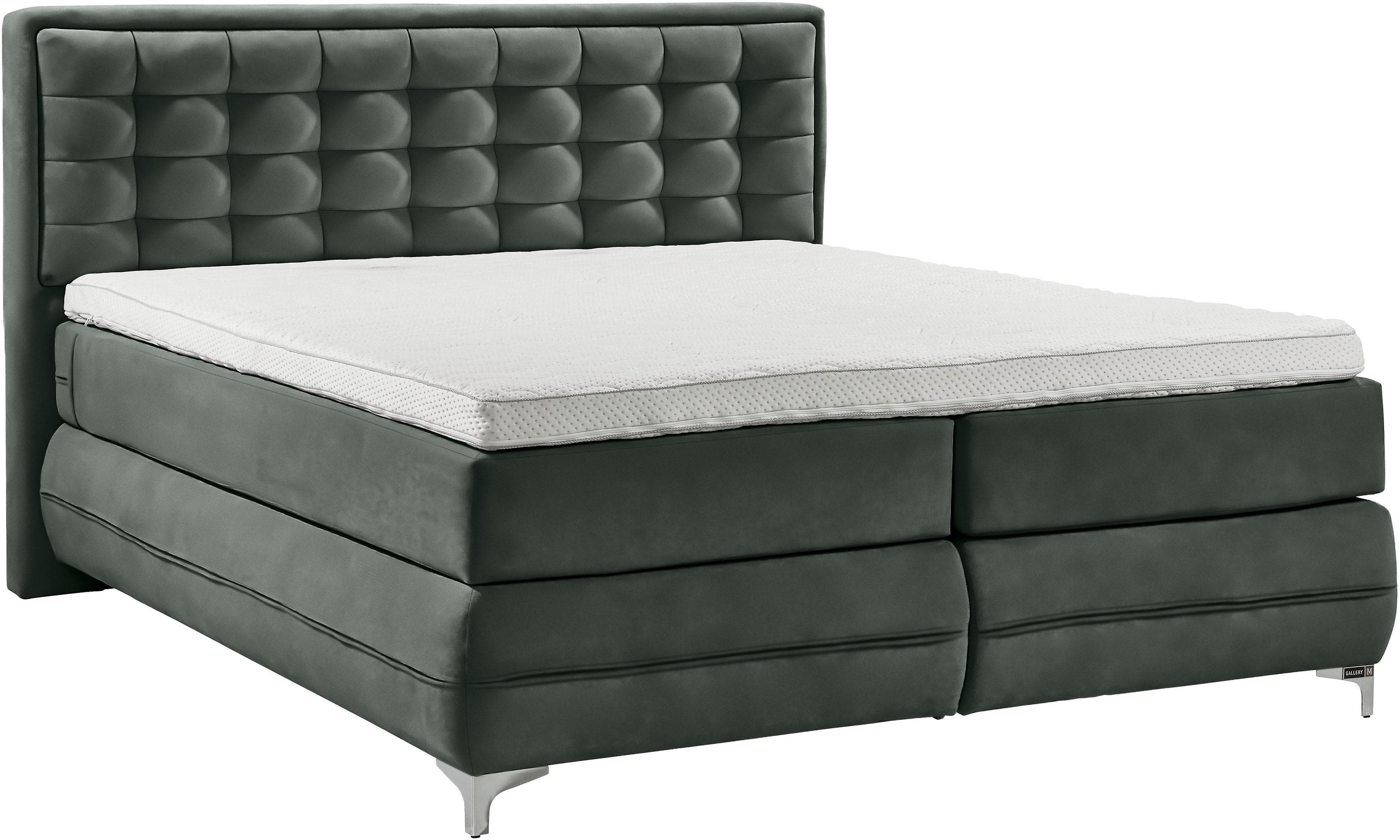 Boxspringbett Dubai Musterring Schwarz Anthrazit 3 Härtegrade