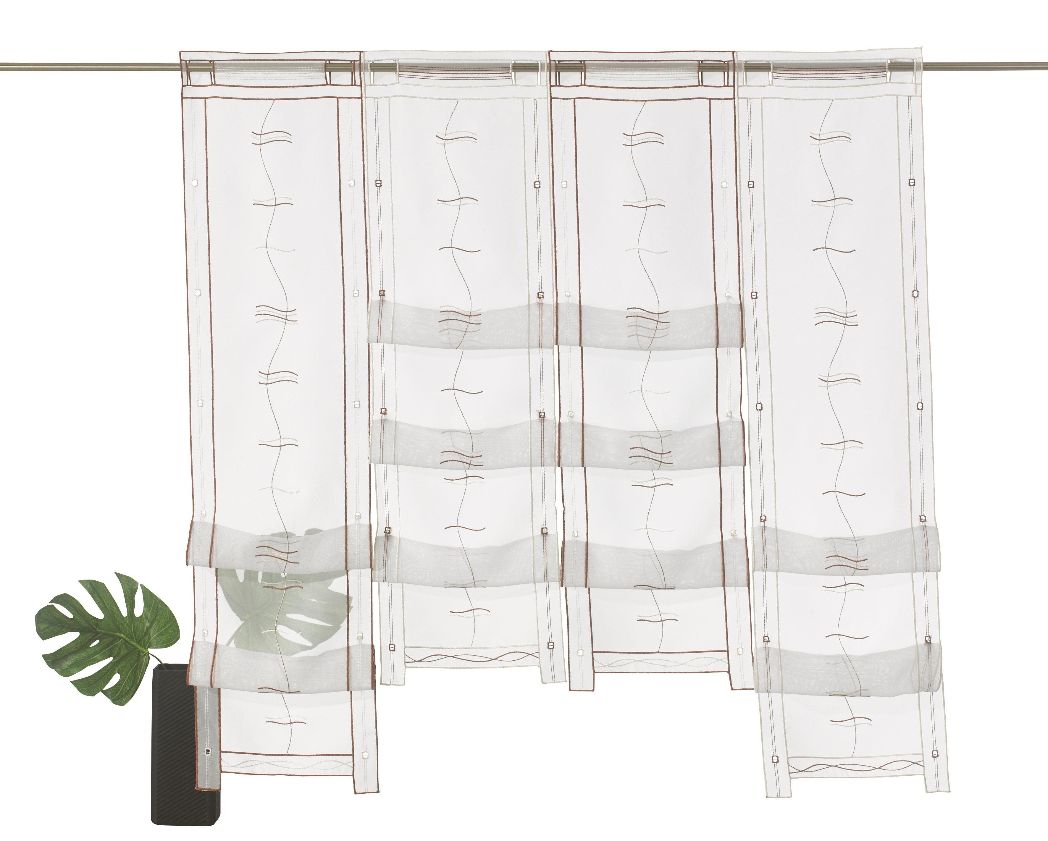 Weckbrodt Selina Scheibengardine: Transparente Voile Gardine mit Stickerei