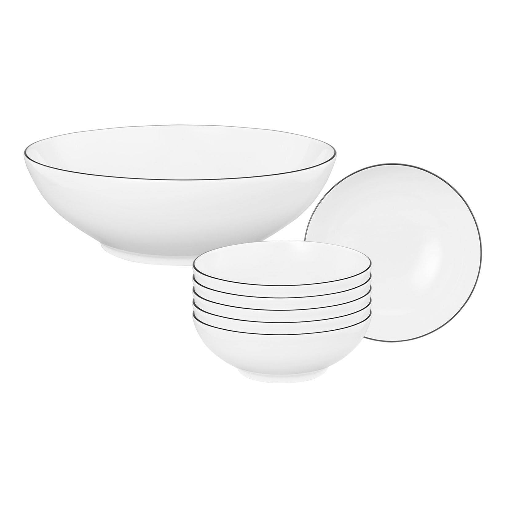 Seltmann Weiden Schüssel Set Lido Black Line 7-tlg. Schwarz