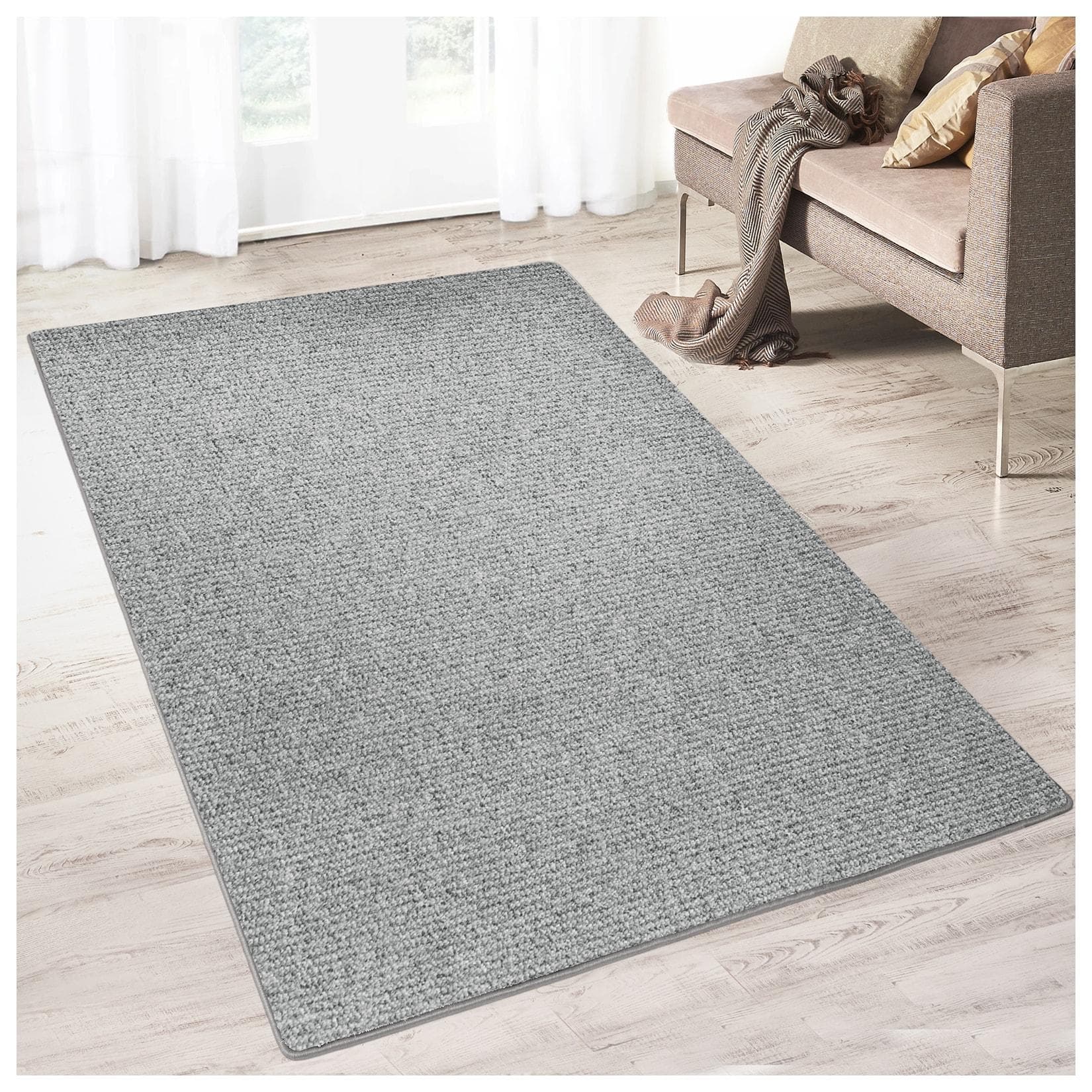 Karat Teppich auf Maß Carlton Hellgrau - Maßgefertigt & Strapazierfähig