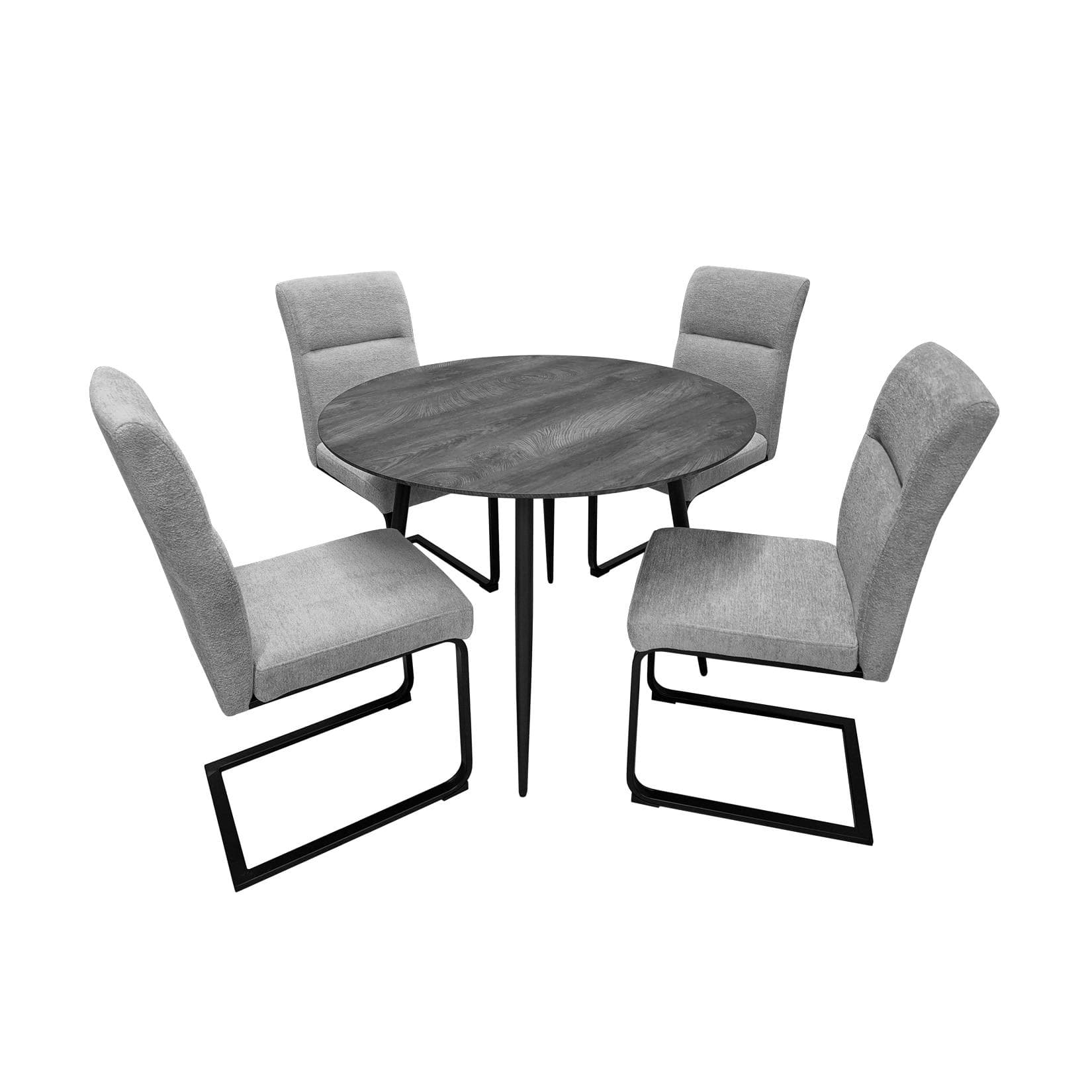 HTI-Living Liron Essgruppe: Retro-Charme mit Grauem MDF-Tisch und Schwingstühlen