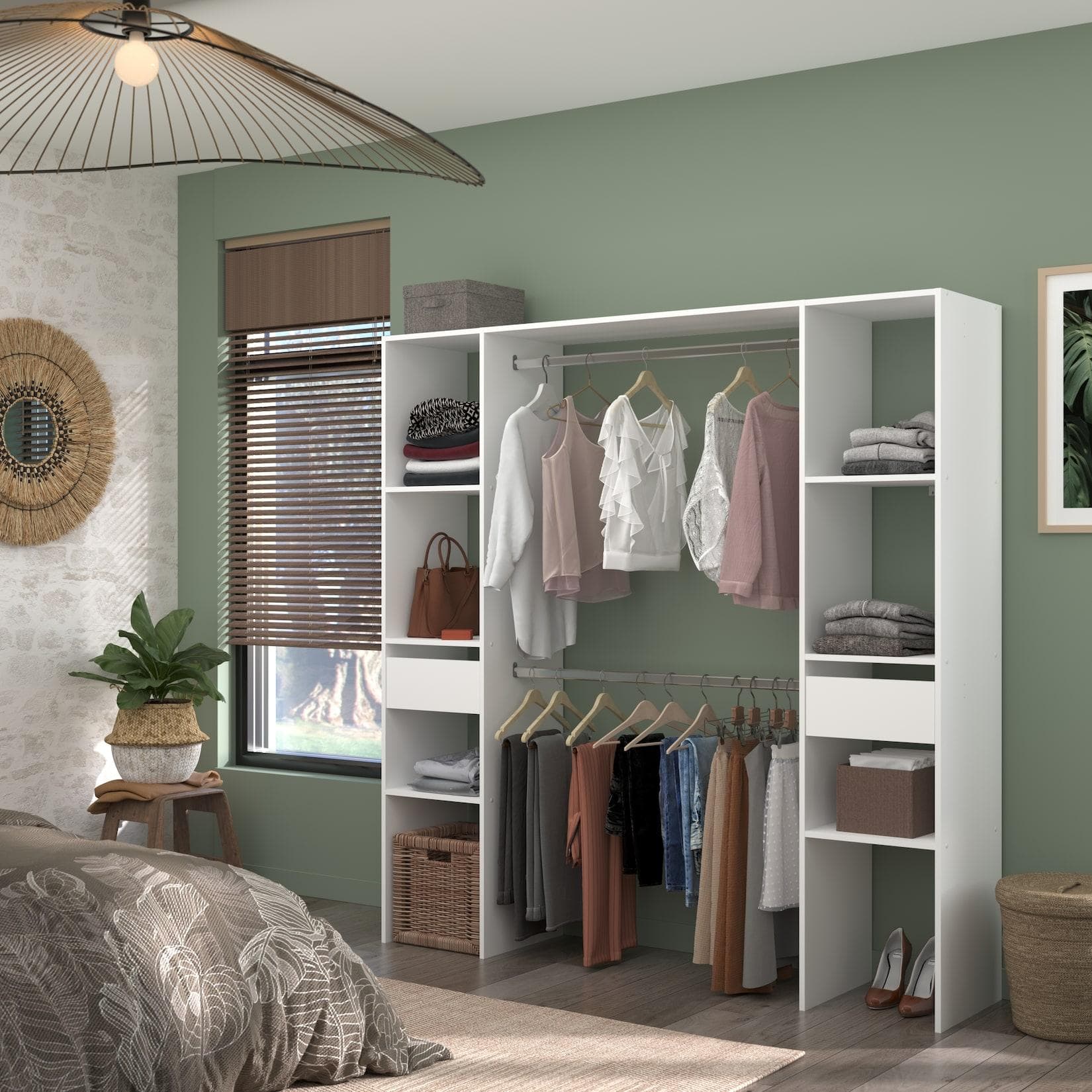 Parisot Vorhang-Schrank Combi 2 Offenes Schranksystem mit Vorhang