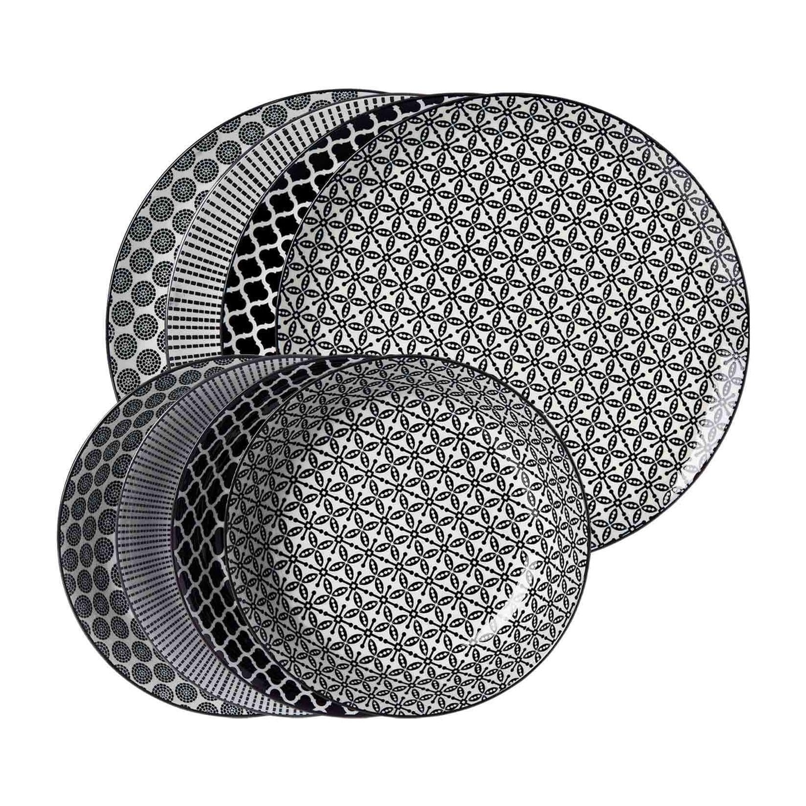 Ritzenhoff & Breker Takeo Tafelservice 8-teilig Schwarz Asiatische Reisschalen-Dekore