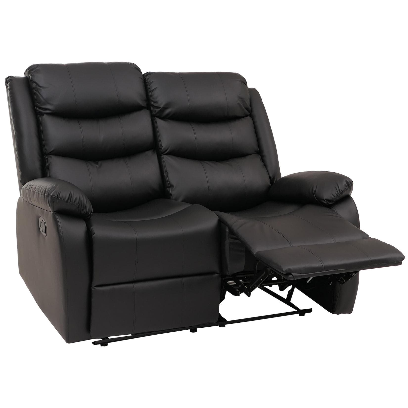 2er Kinosessel MCW-O62 Relaxsessel Fernsehsessel Kunstleder Schwarz