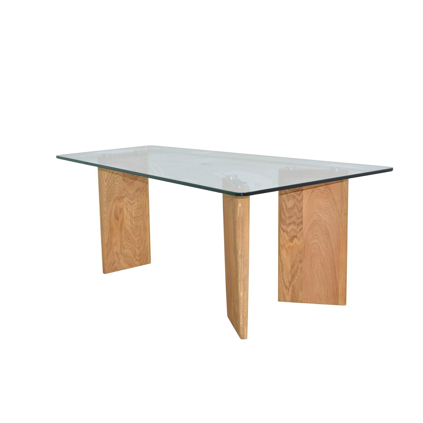 möbel direkt online Couchtisch Massivholz Eiche mit großer Sicherheits-Glasplatte