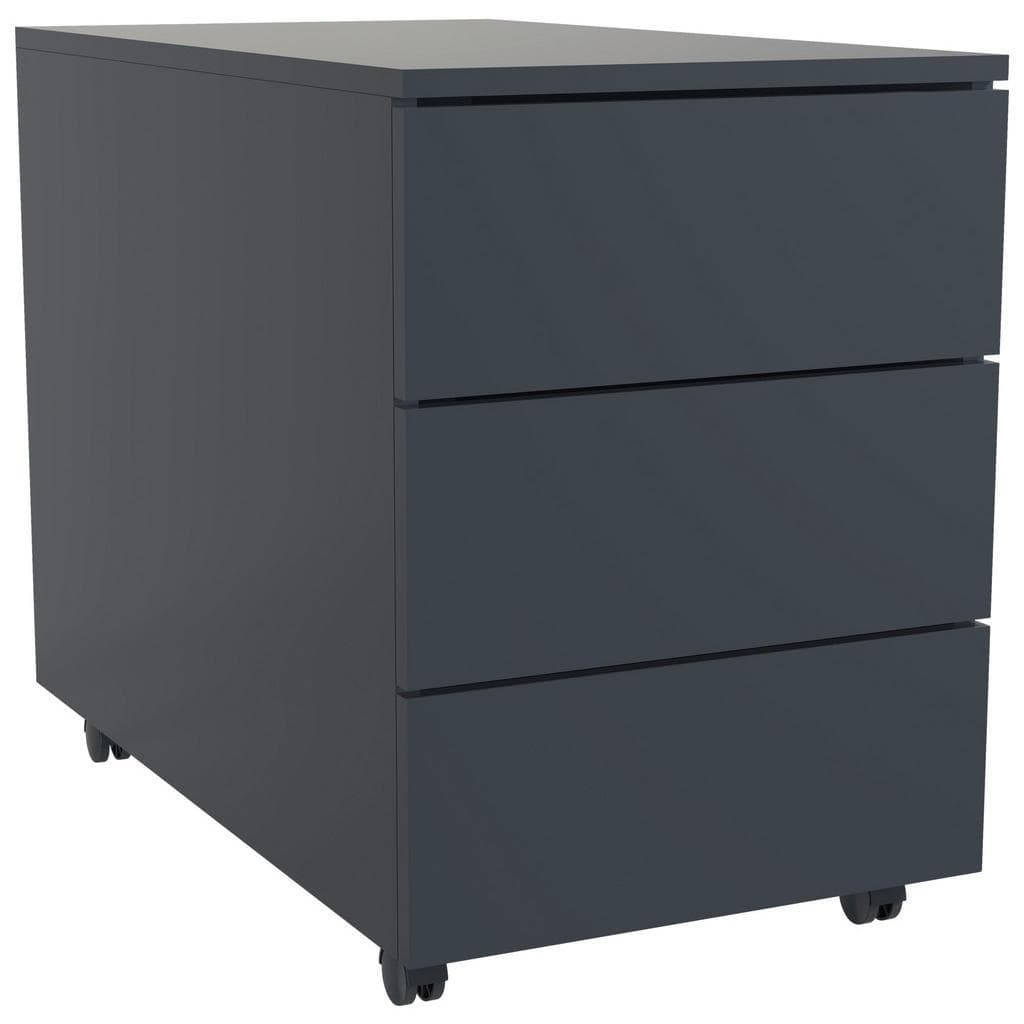 VCM my office Dalosa Rollcontainer Anthrazit 3 Auszüge mit Push-to-open Funktion