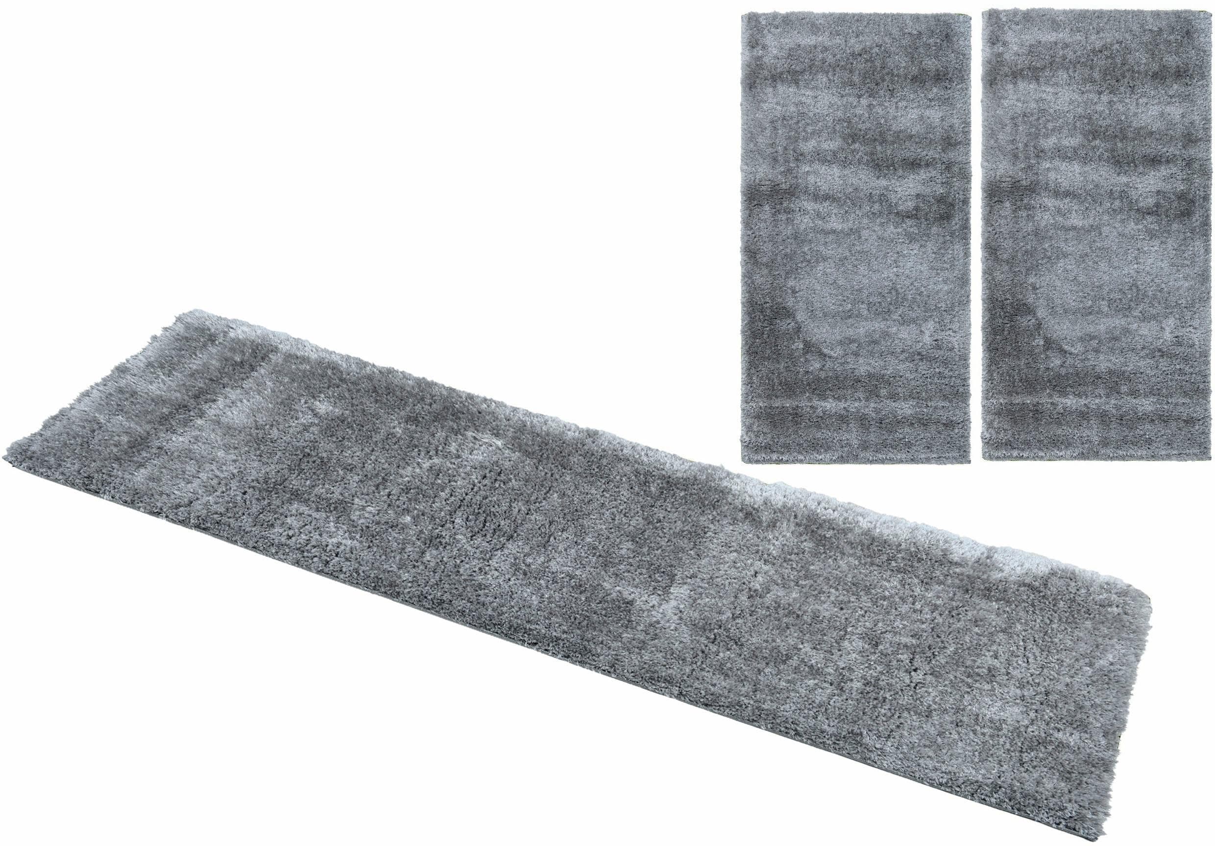 My Home Malin Shaggy Hochflor Bettumrandung - Pflegeleicht & Uni-Farben