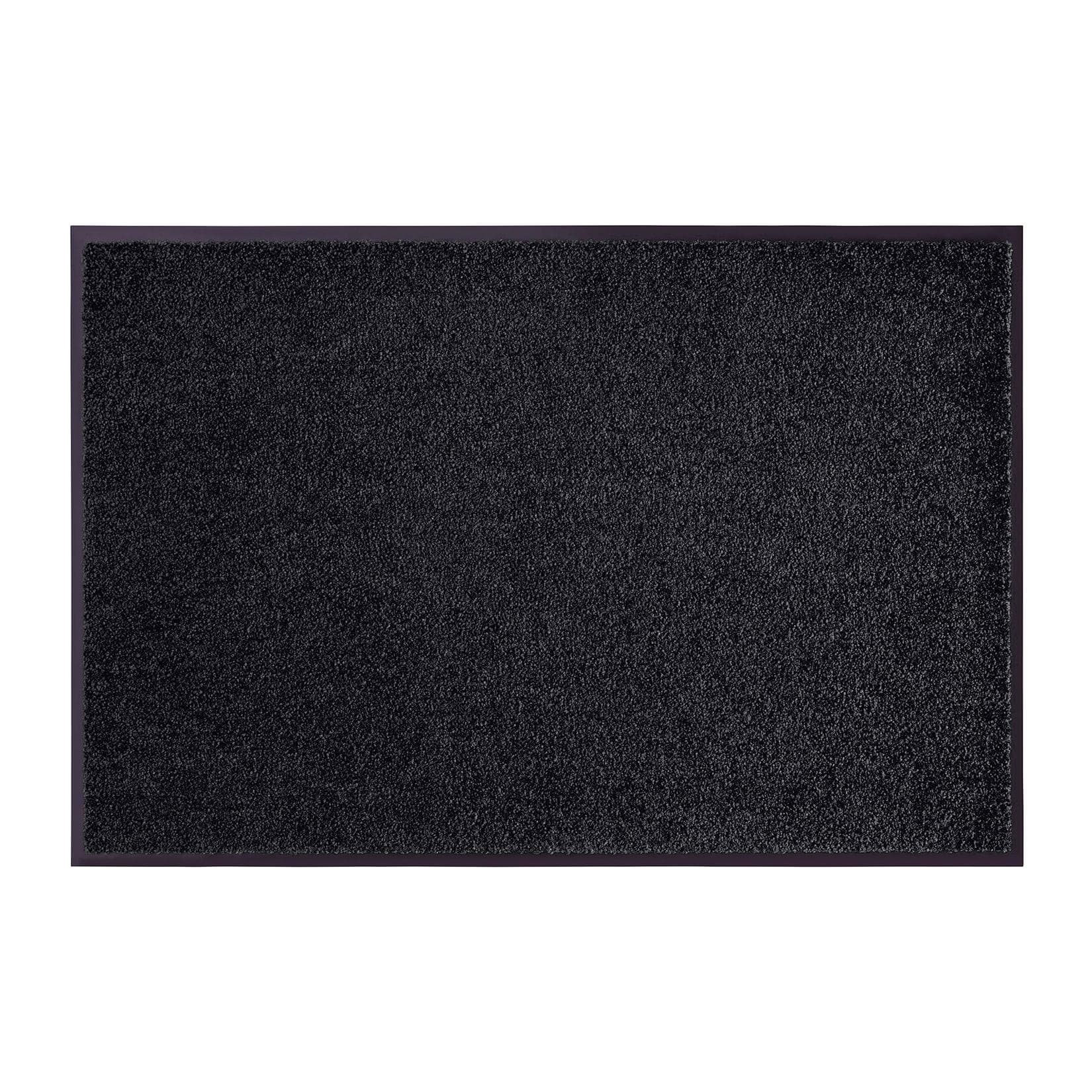 NYVI Fußmatte Wash & Clean Wetterfest Saugstark Rutschfest Schwarz