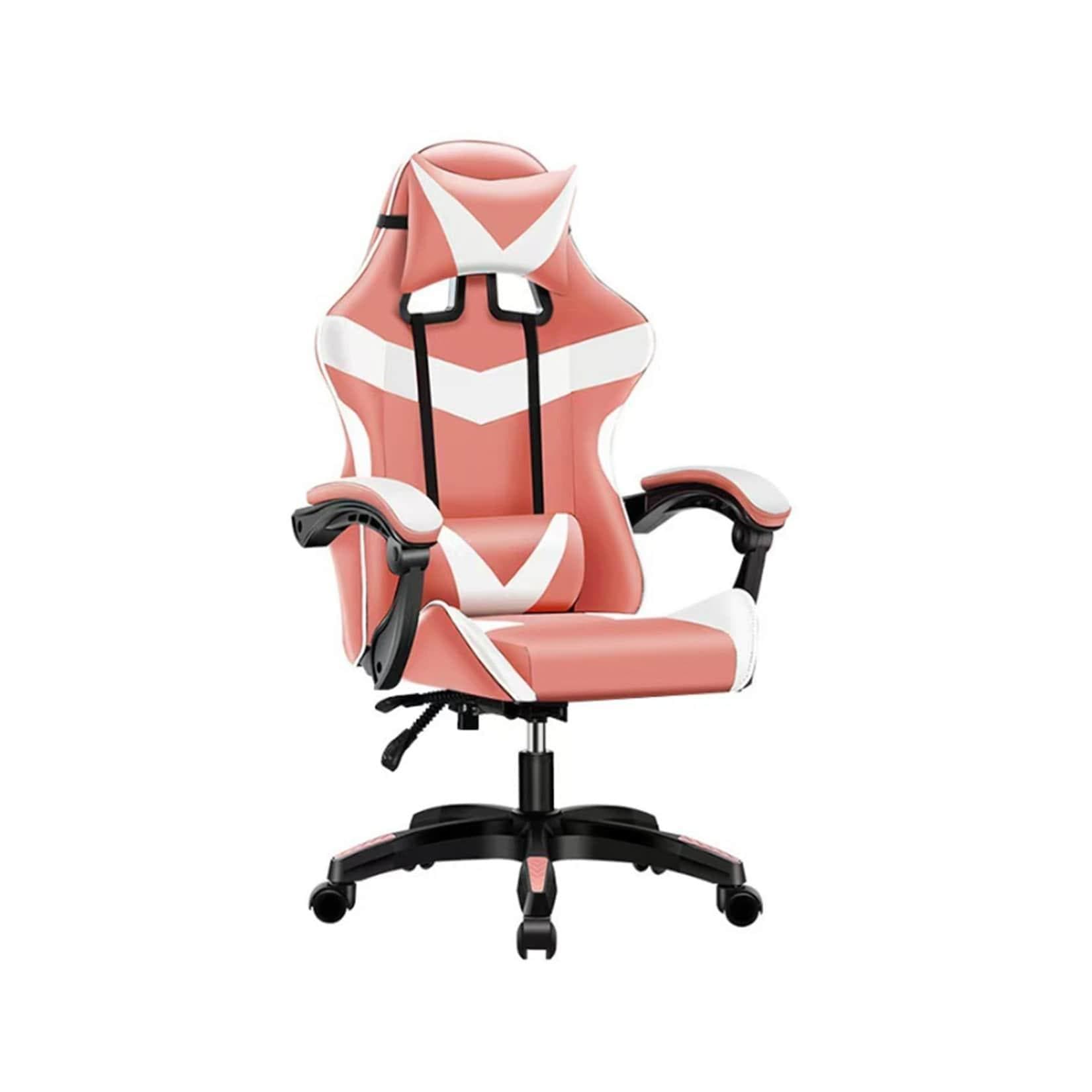 HTI-Living Gaming Stuhl Pink/Weiß Höhenverstellbarer Drehstuhl