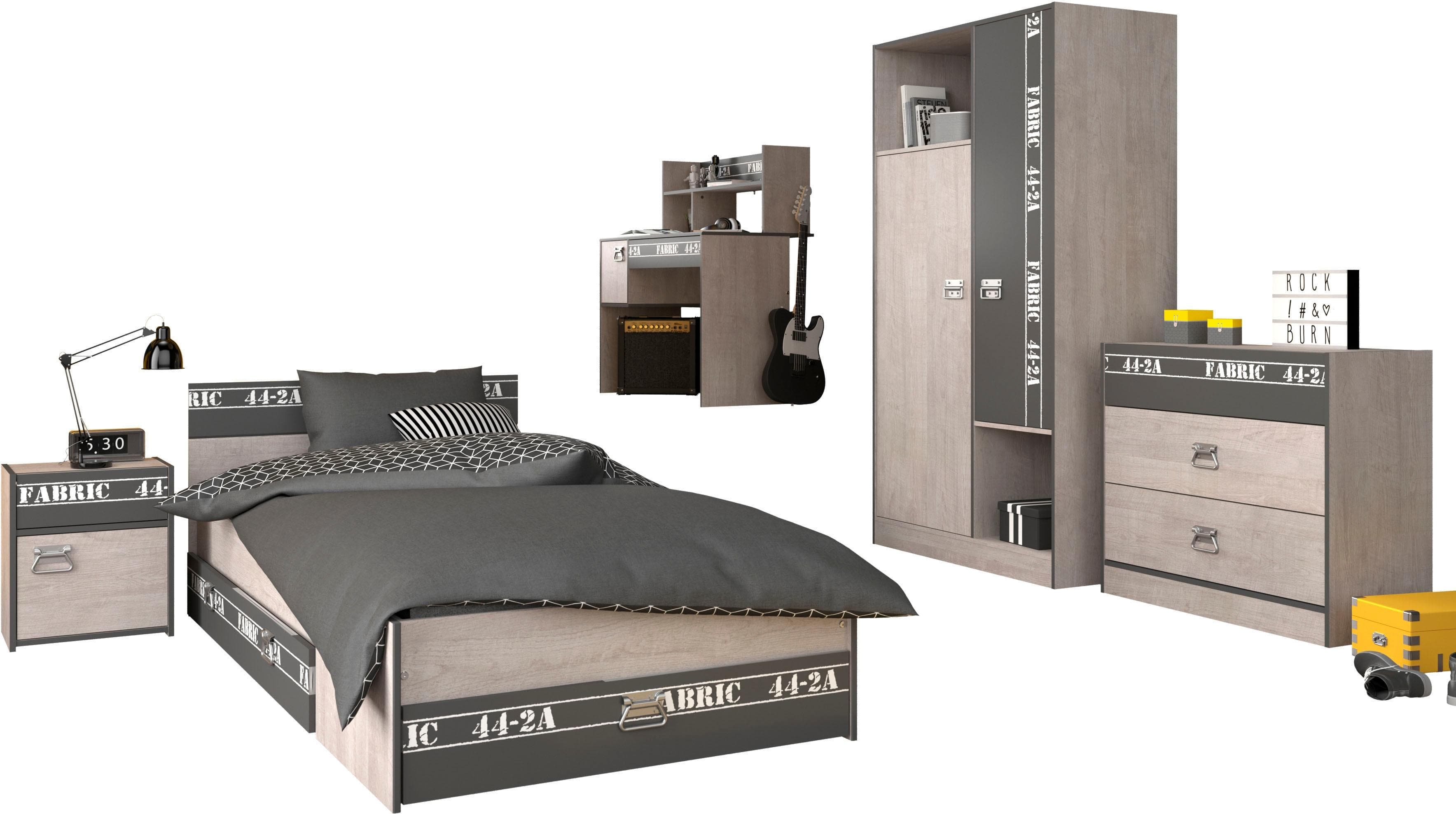 Jugendzimmer Set Fabric mit RGB Beleuchtung - 6-teilig