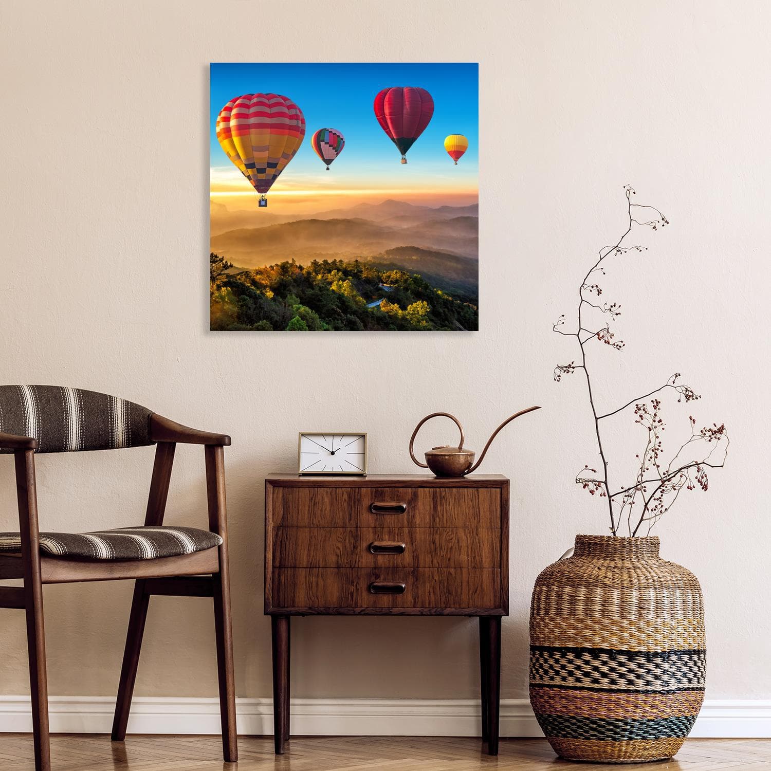 Akustikbild QUEENCE Landschaft mit Heißluftballons