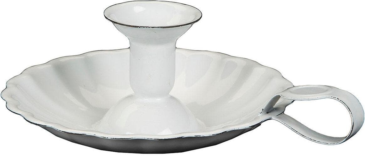 Kerzenständer AMBIENTE HAUS Emaille Antikweiß